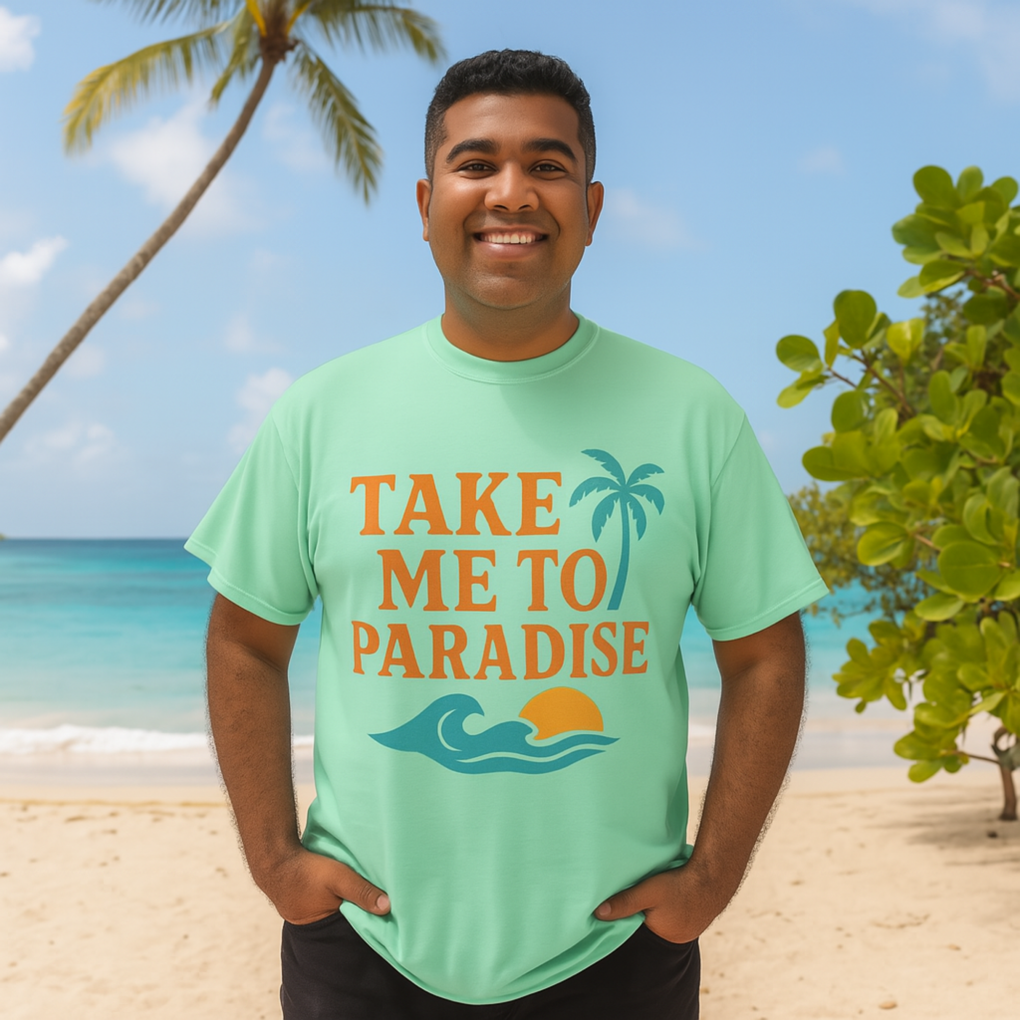 T-Shirt: Tropical Paradise Tee, Relaxed Fit Unisex Shirt for Beach Lovers, Vacation Vibes, Summer Gift, Travel Inspiration product thumbnail image T-Shirt: Tropical Paradise Tee, Relaxed Fit Unisex Shirt for Beach Lovers, Vacation Vibes, Summer Gift, Travel Inspiration product thumbnail image