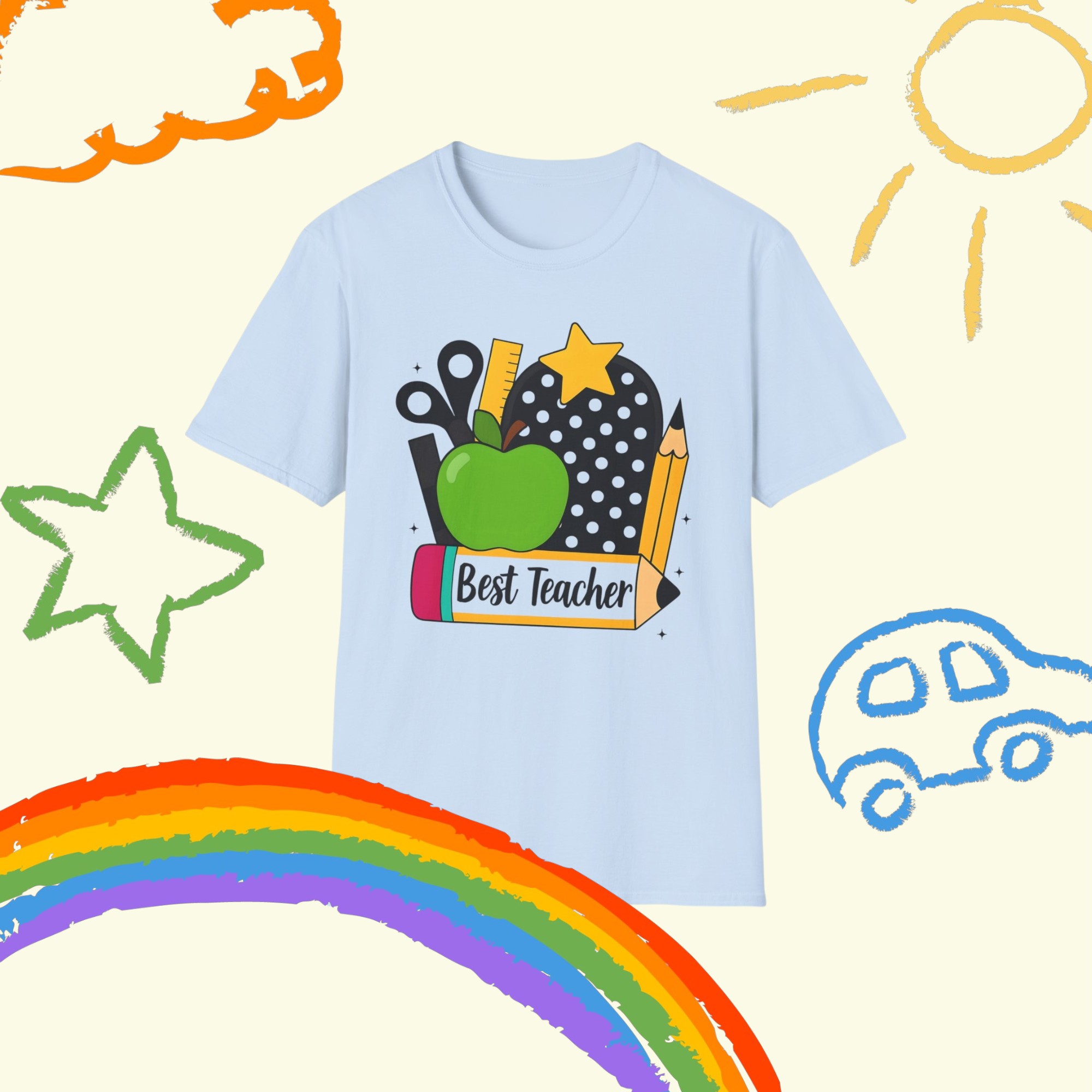 Best Teacher Unisex Softstyle T-Shirt | Gift for Educators, Teacher Appreciation, Back to School, Casual Wear, Fun Classroom Apparel product thumbnail image