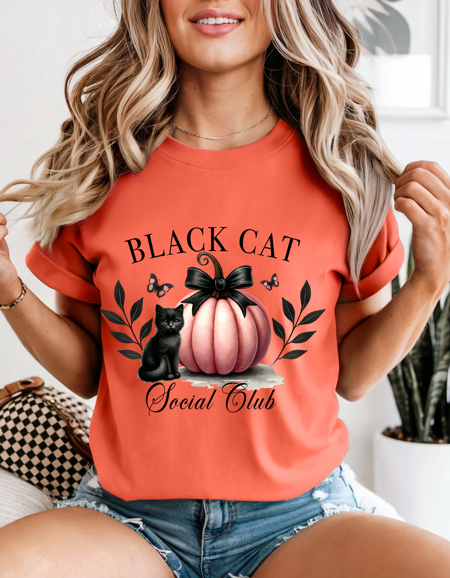Black Cat Social Club T-Shirt, Spooky Tee, Cat Lover Gift, Halloween Apparel, Autumn Fashion, Eco-Friendly Tee