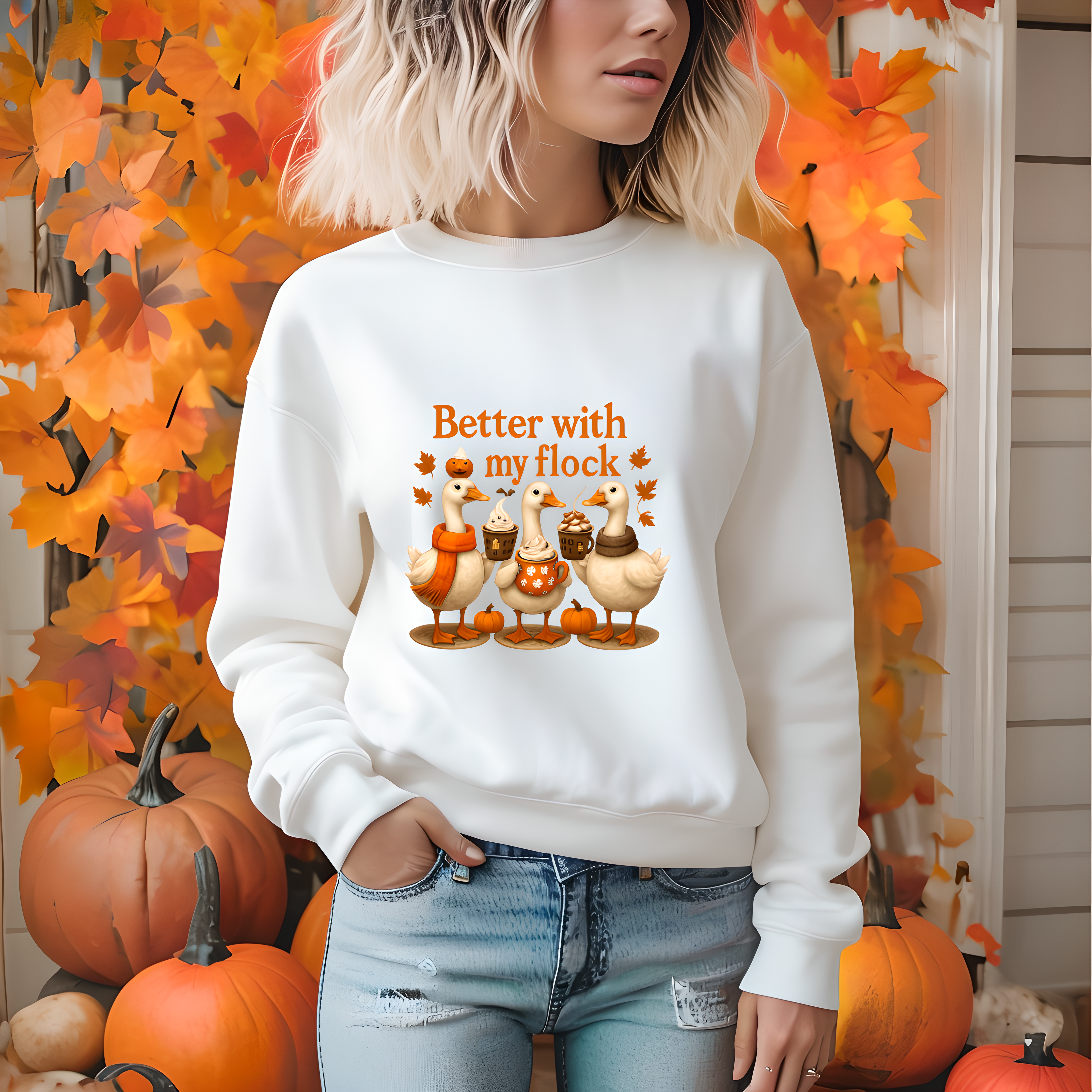 Cozy Duck-Themed Crewneck Sweatshirt, Perfect for Autumn Gatherings, Fall Seasonal Gift, Cute Animal Apparel, Unisex Sweatshirt product thumbnail image Cozy Duck-Themed Crewneck Sweatshirt, Perfect for Autumn Gatherings, Fall Seasonal Gift, Cute Animal Apparel, Unisex Sweatshirt product thumbnail image
