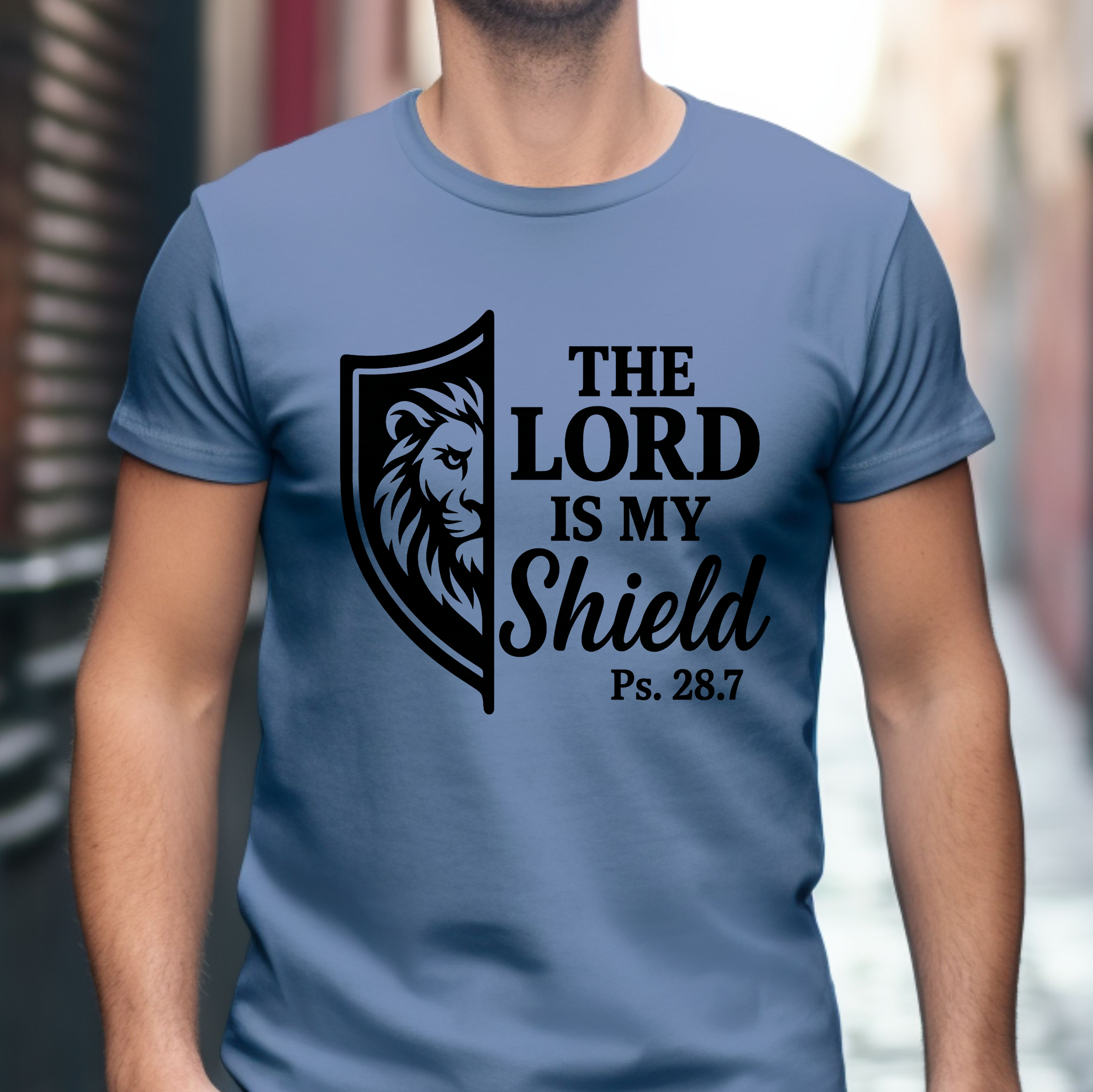 The Lord is My Shield - Men's Christian T-Shirt product thumbnail image The Lord is My Shield - Men's Christian T-Shirt product thumbnail image