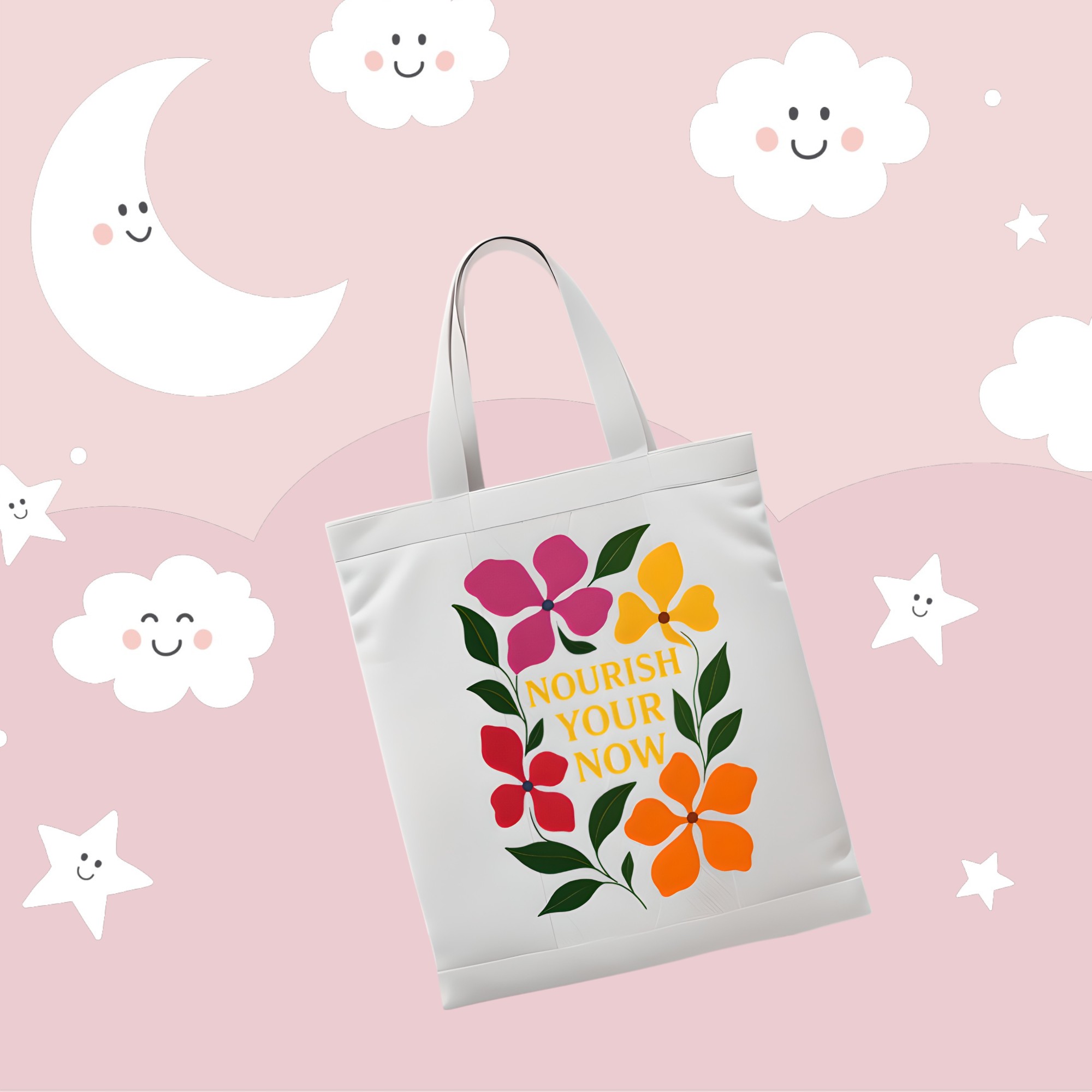 Blooming Inspiration Tote Bag - Floral Design, Beach Bag, Grocery Tote, Reusable Shopping Bag, Gift for Nature Lovers product thumbnail image