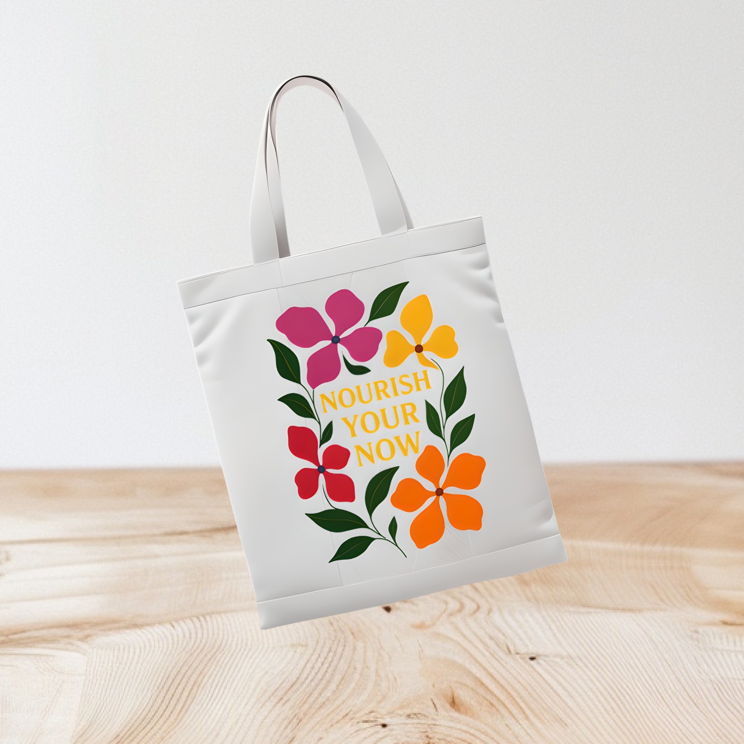 Blooming Inspiration Tote Bag - Floral Design, Beach Bag, Grocery Tote, Reusable Shopping Bag, Gift for Nature Lovers product thumbnail image
