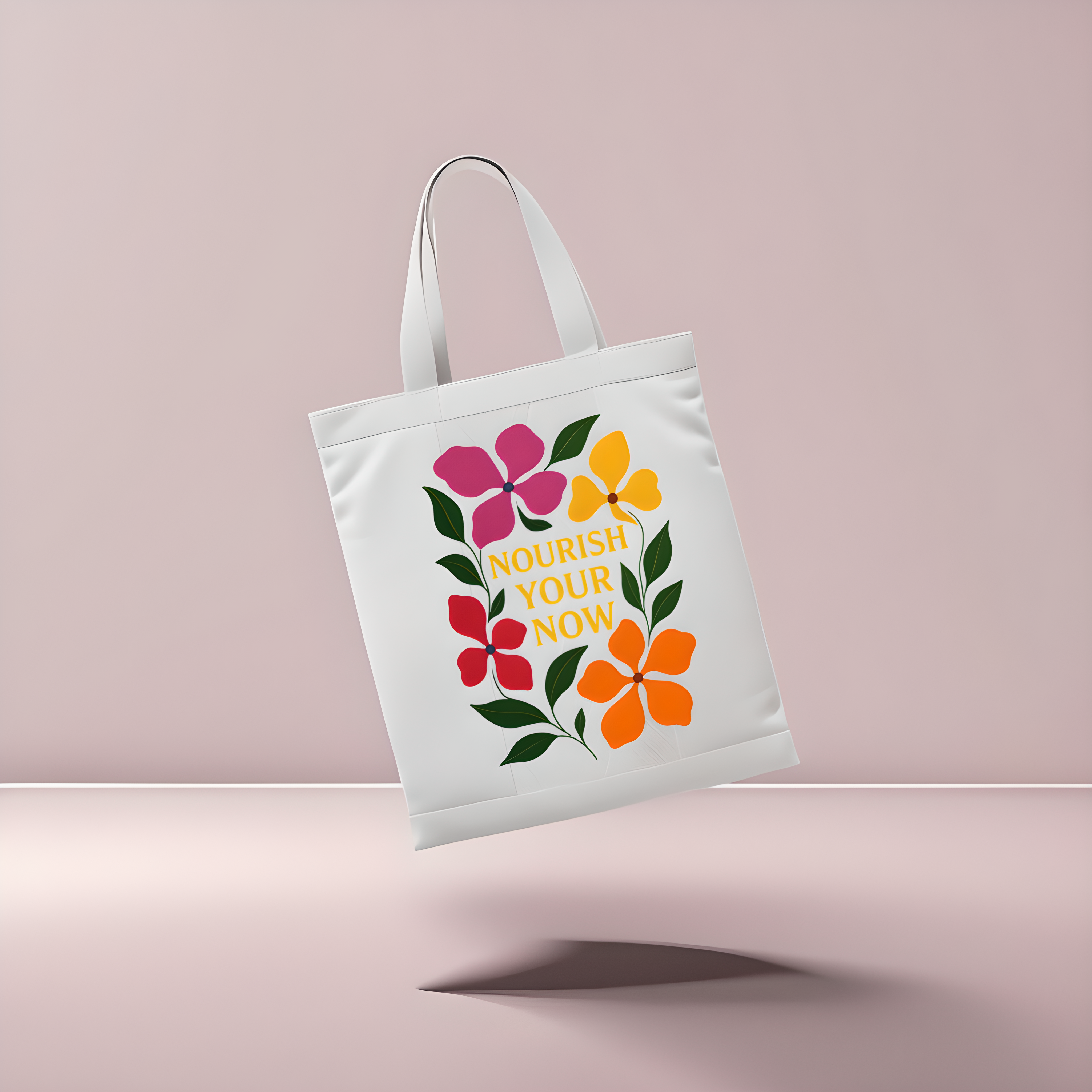 Blooming Inspiration Tote Bag - Floral Design, Beach Bag, Grocery Tote, Reusable Shopping Bag, Gift for Nature Lovers product thumbnail image