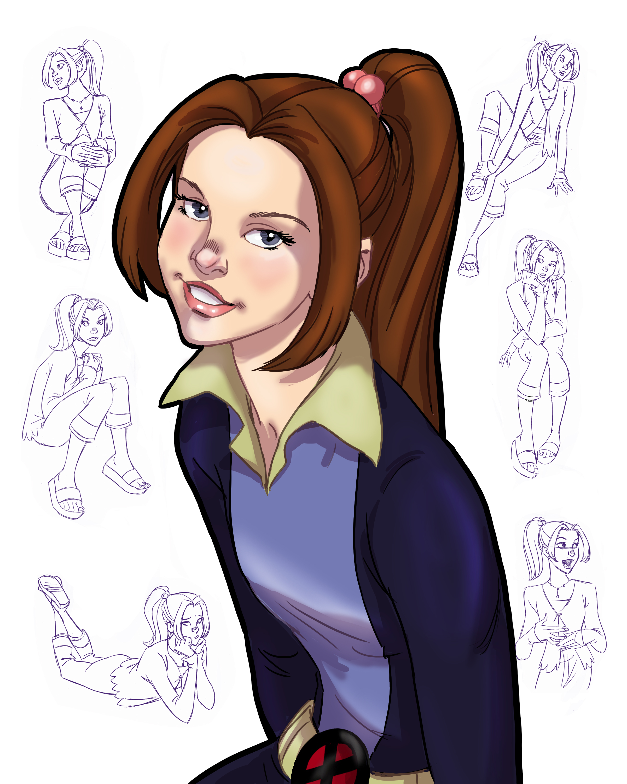 Organic Cotton Kitty Pryde Fan Hoodie with Maggie Blue O'Hara brand logo on left sleeve product thumbnail image Organic Cotton Kitty Pryde Fan Hoodie with Maggie Blue O'Hara brand logo on left sleeve product thumbnail image