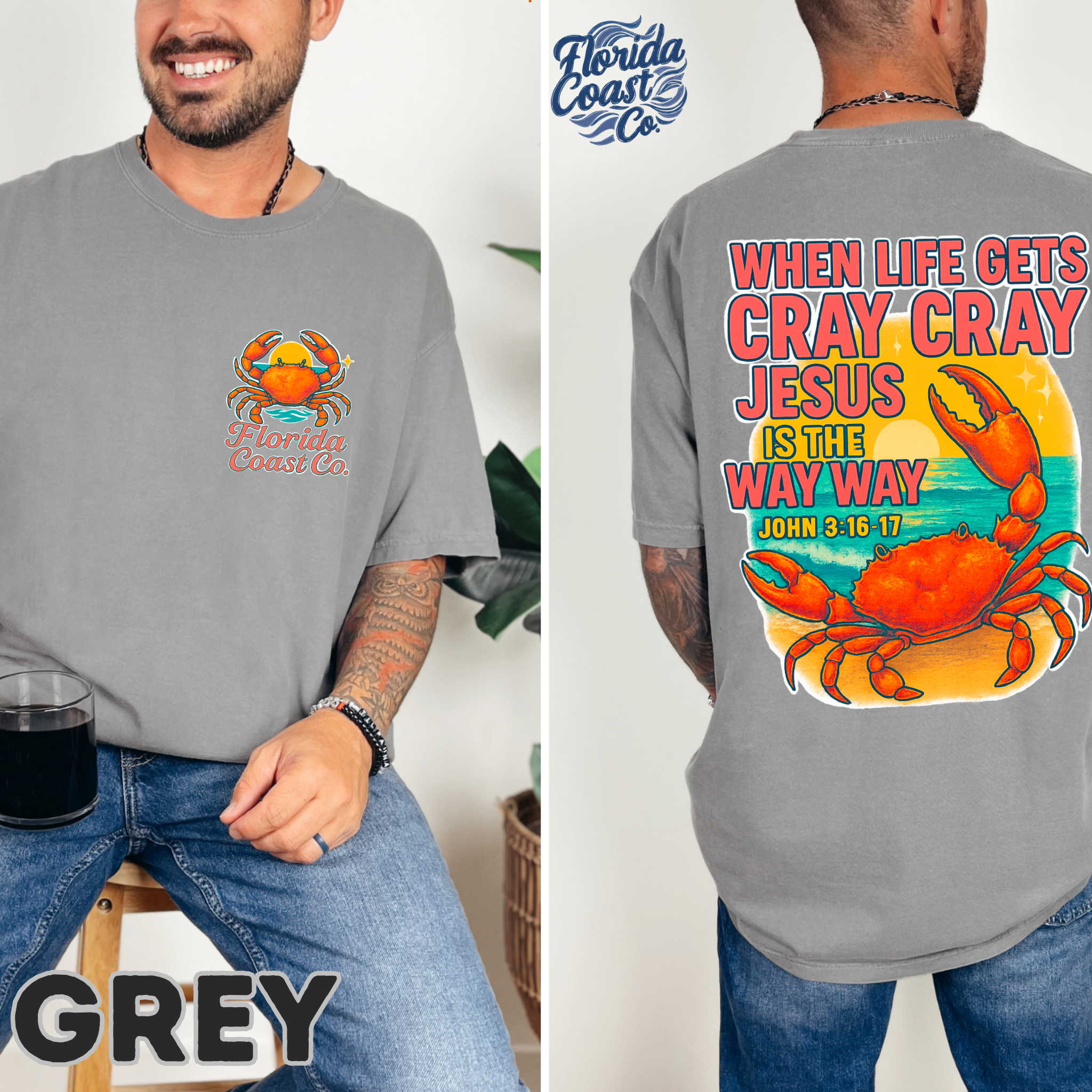  Jesus Is the Way Shirt | Comfort Colors Christian T-Shirt | John 3:16 | Bible Verse Tee | S-4XL | Coastal T-Shirt product thumbnail image