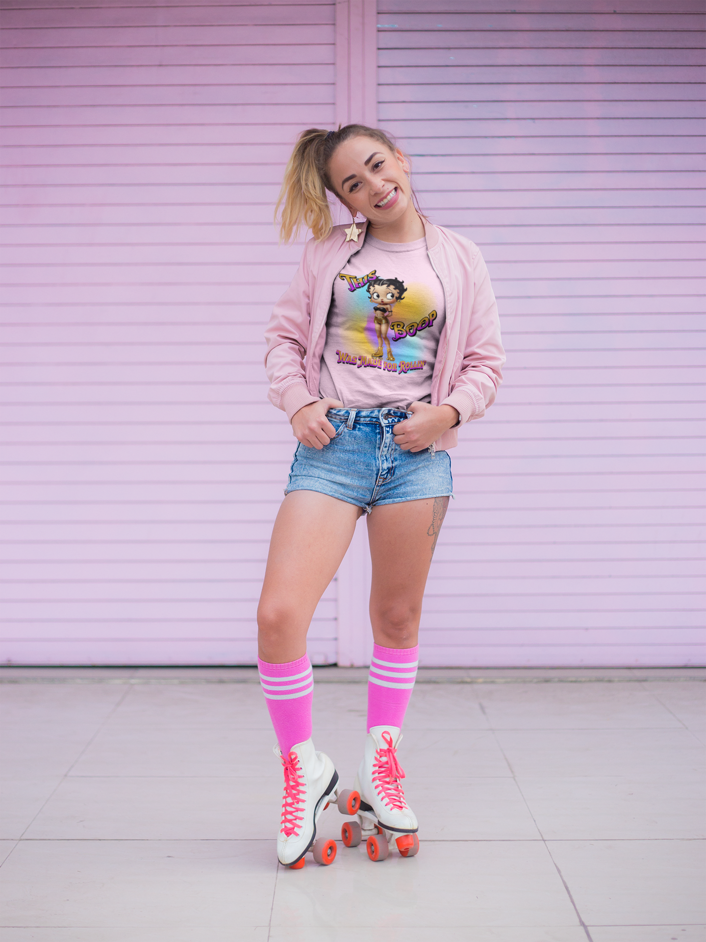 Retro Betty Boop Cartoon Tee, Fun Skater Themed T-Shirt, Vintage Skater Girl Shirt, Casual Wear, Betty Boop Design, Perfect Gift for Skater Fans product thumbnail image