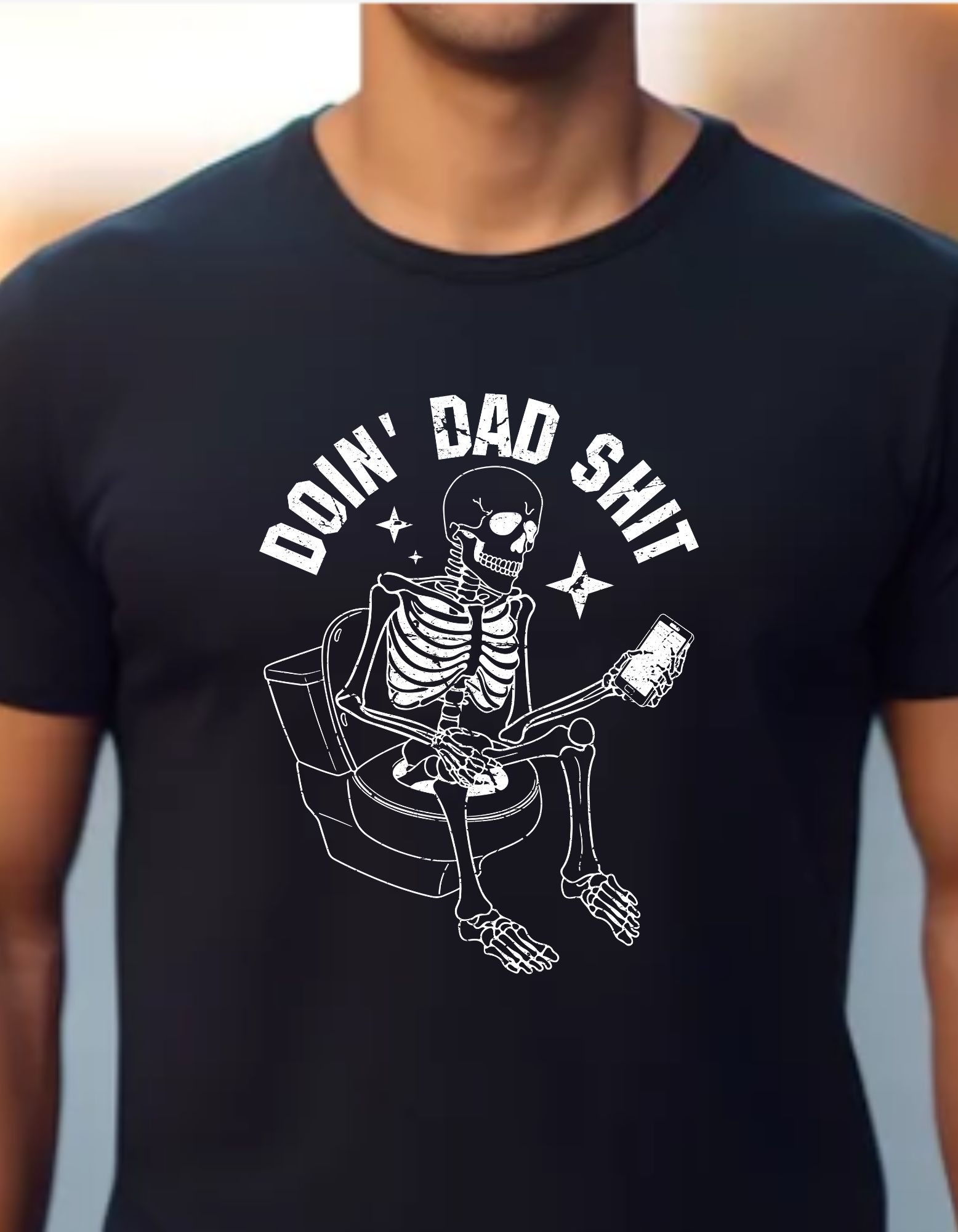 Doin' Dad Shit Skeleton Cotton Crew T-shirt