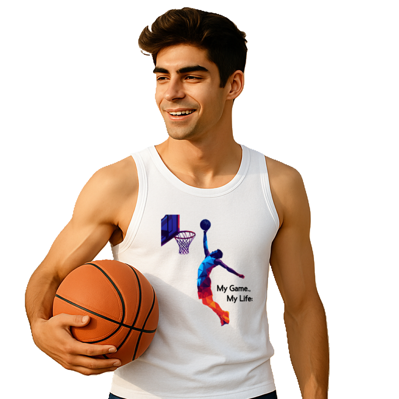Basketball Passion Tank Top - Unisex Heavy Cotton Tank Top product thumbnail image