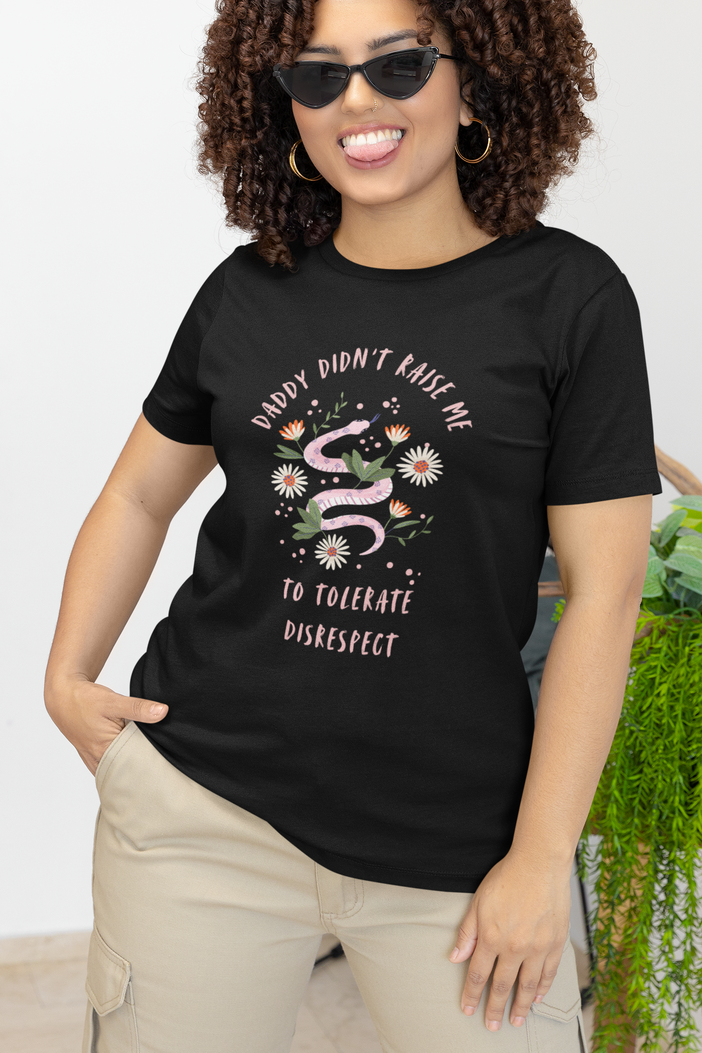 Daddy Didn’t Raise Me Shirt | Feminine Snake Tee | Anti-Misogyny Graphic Shirt | Empowered Woman T-Shirt | Soft Unisex Statement Top product thumbnail image