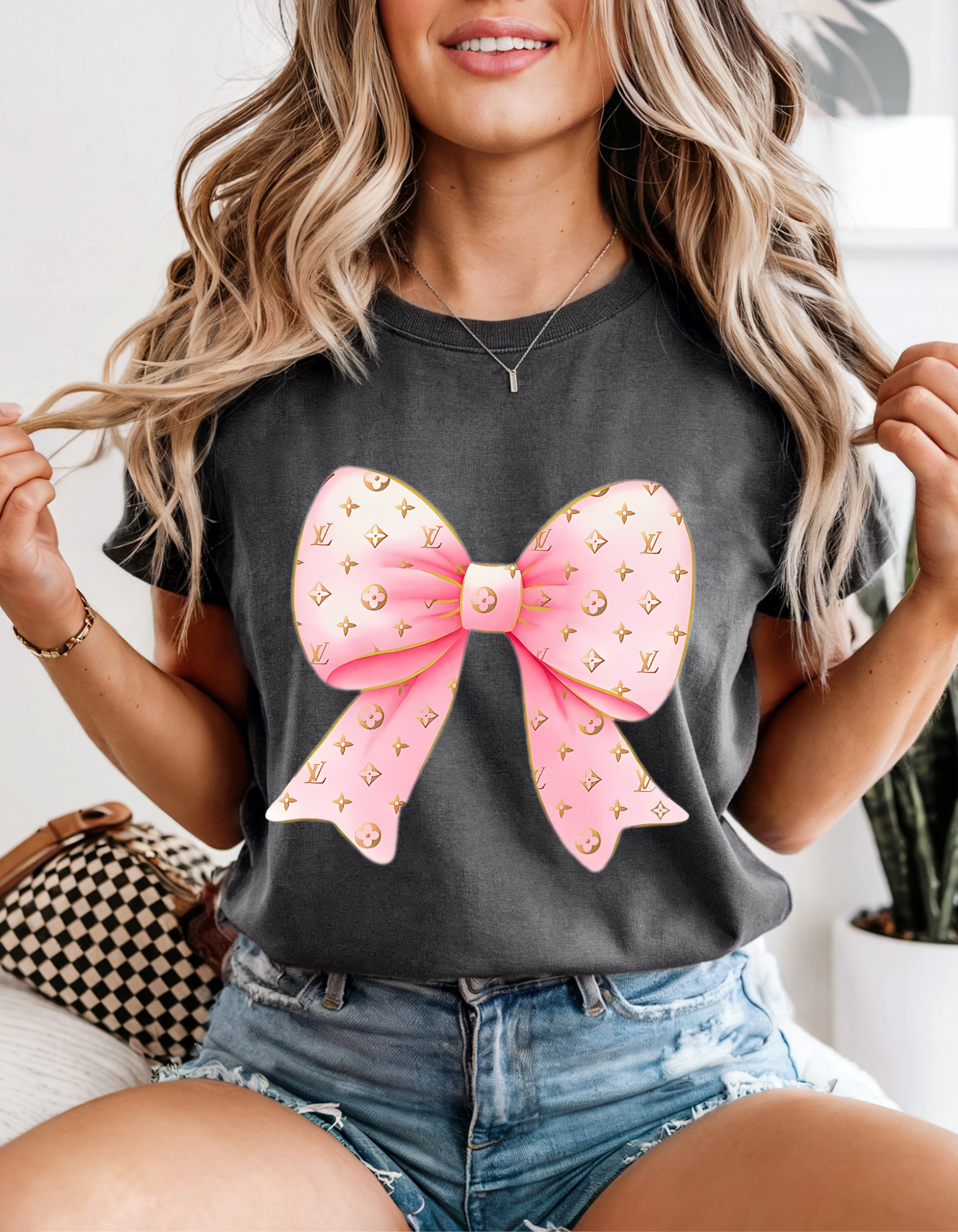 Cute Bow Graphic T-shirt, Unisex Graphic Tee, Gift for Her, Birthday Gift, Fashion Tee, Layering Top, Casual Wear Cute Bow Graphic T-shirt, Unisex Graphic Tee, Gift for Her, Birthday Gift, Fashion Tee, Layering Top, Casual Wear