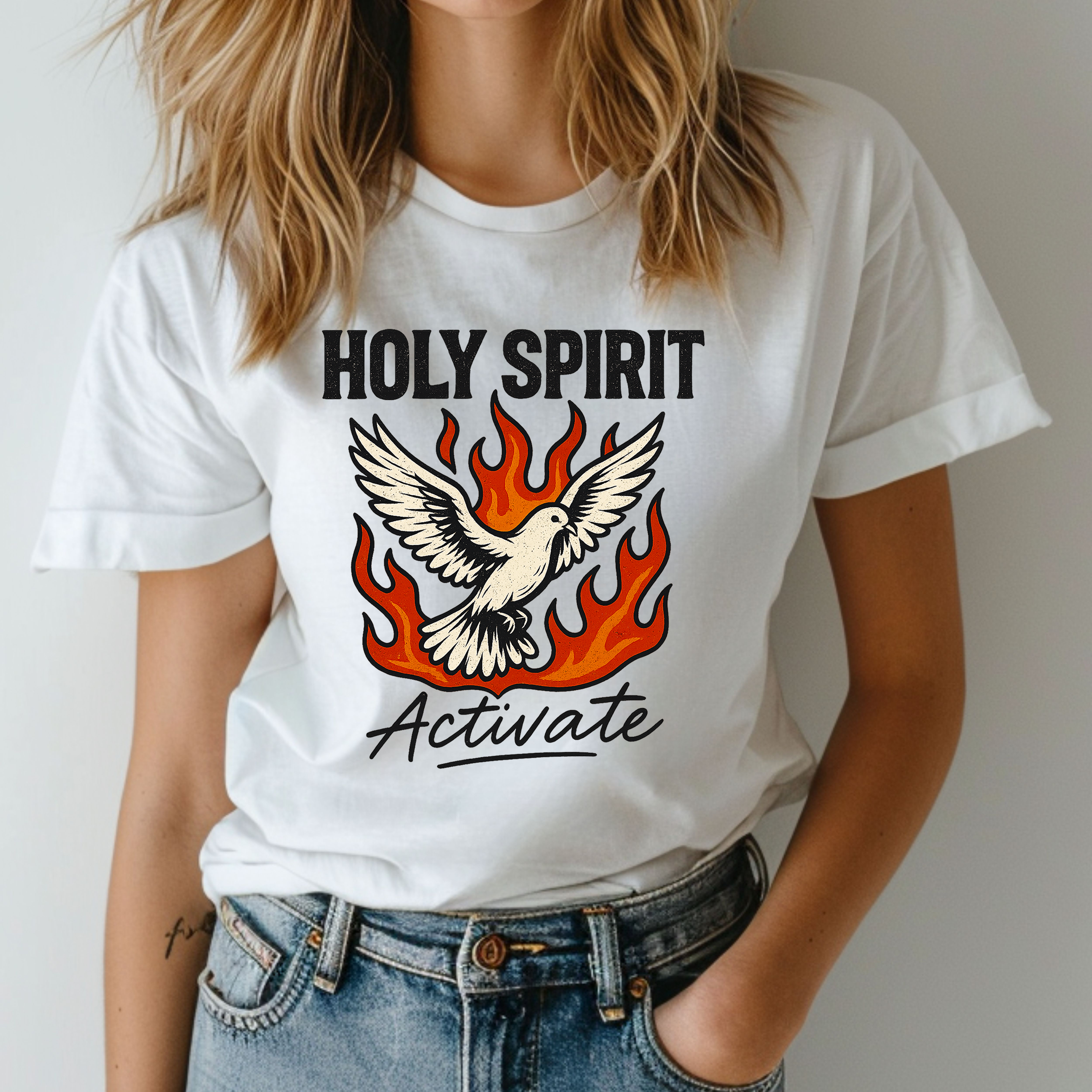 Holy Spirit Activate - Women's Christian Tshirt product thumbnail image Holy Spirit Activate - Women's Christian Tshirt product thumbnail image