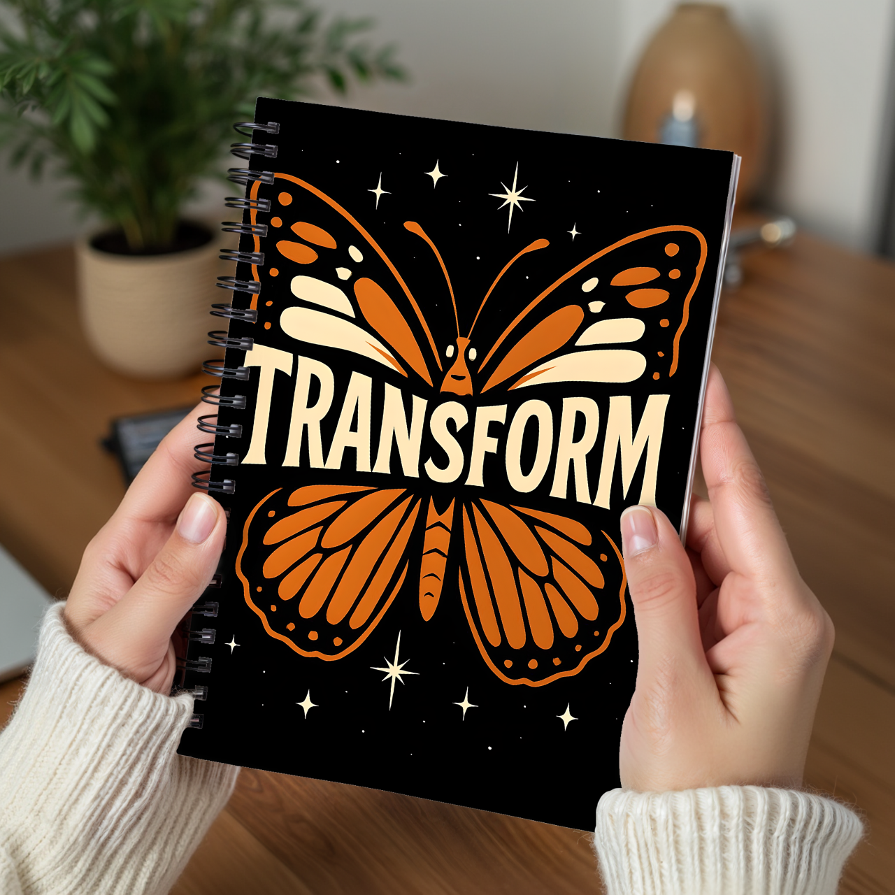 Butterfly Transform Spiral Notebook, Inspirational Journal, Gift for Students, Writers, Art Lovers, Personal Organizer product thumbnail image Butterfly Transform Spiral Notebook, Inspirational Journal, Gift for Students, Writers, Art Lovers, Personal Organizer product thumbnail image