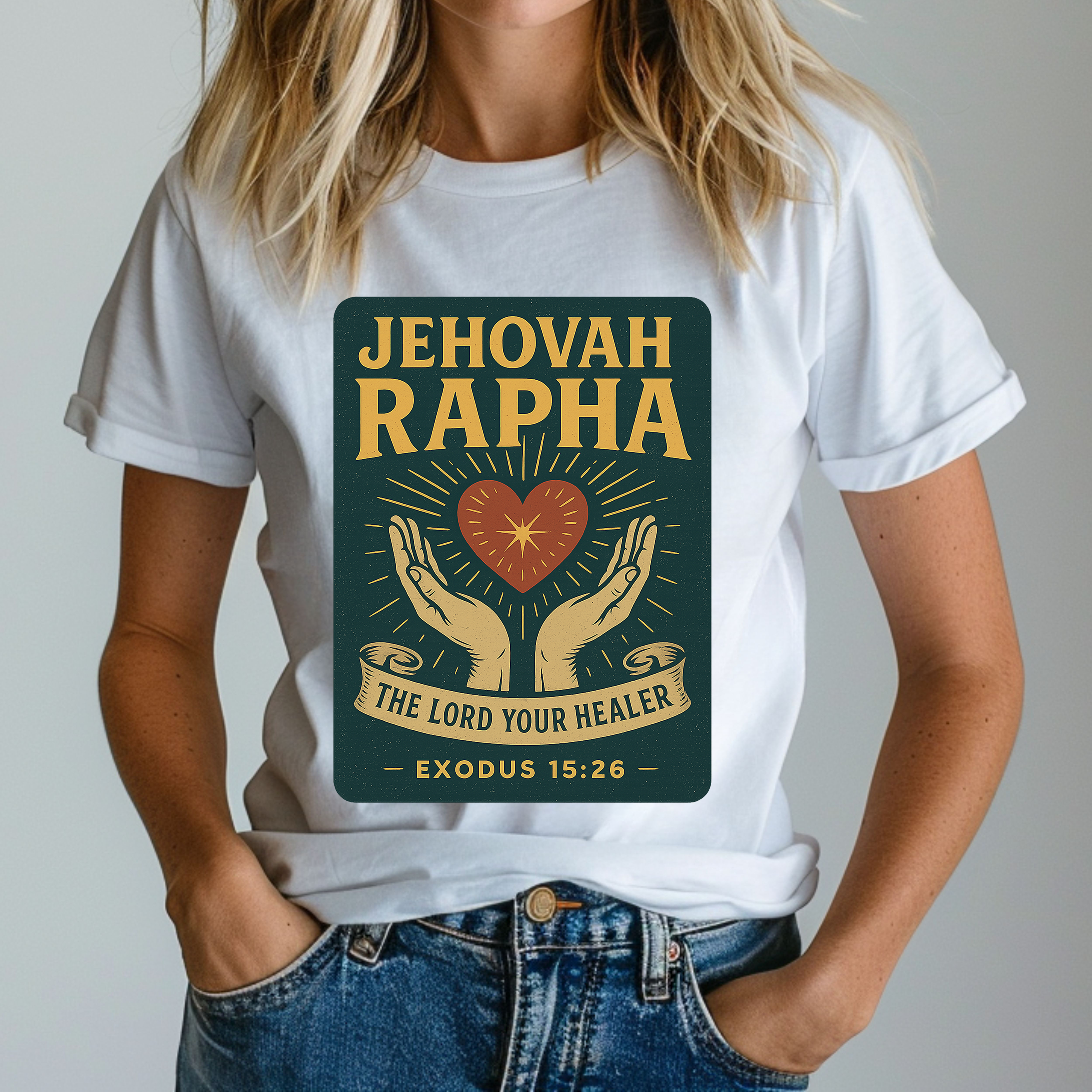 Jehovah Rapha - The Lord Your Healer - Unisex Christian T-shirt product thumbnail image Jehovah Rapha - The Lord Your Healer - Unisex Christian T-shirt product thumbnail image