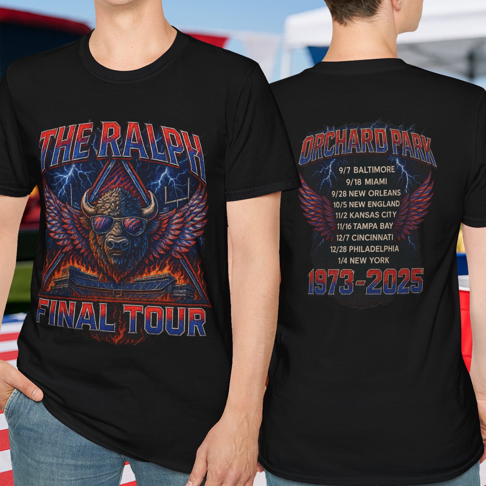 🎸🔥 The Ralph Final Tour T-Shirt – 1973–2025 | Sustainable Unisex Cotton Tee | Buffalo Football Metal Shirt product thumbnail image