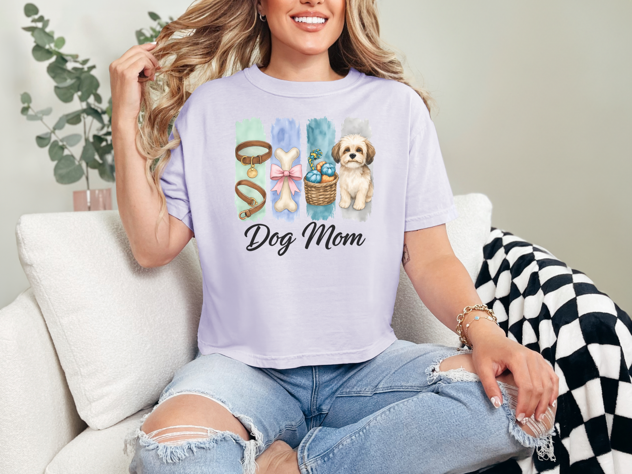 Watercolor Dog Mom Women's Boxy Tee product thumbnail image Watercolor Dog Mom Women's Boxy Tee product thumbnail image