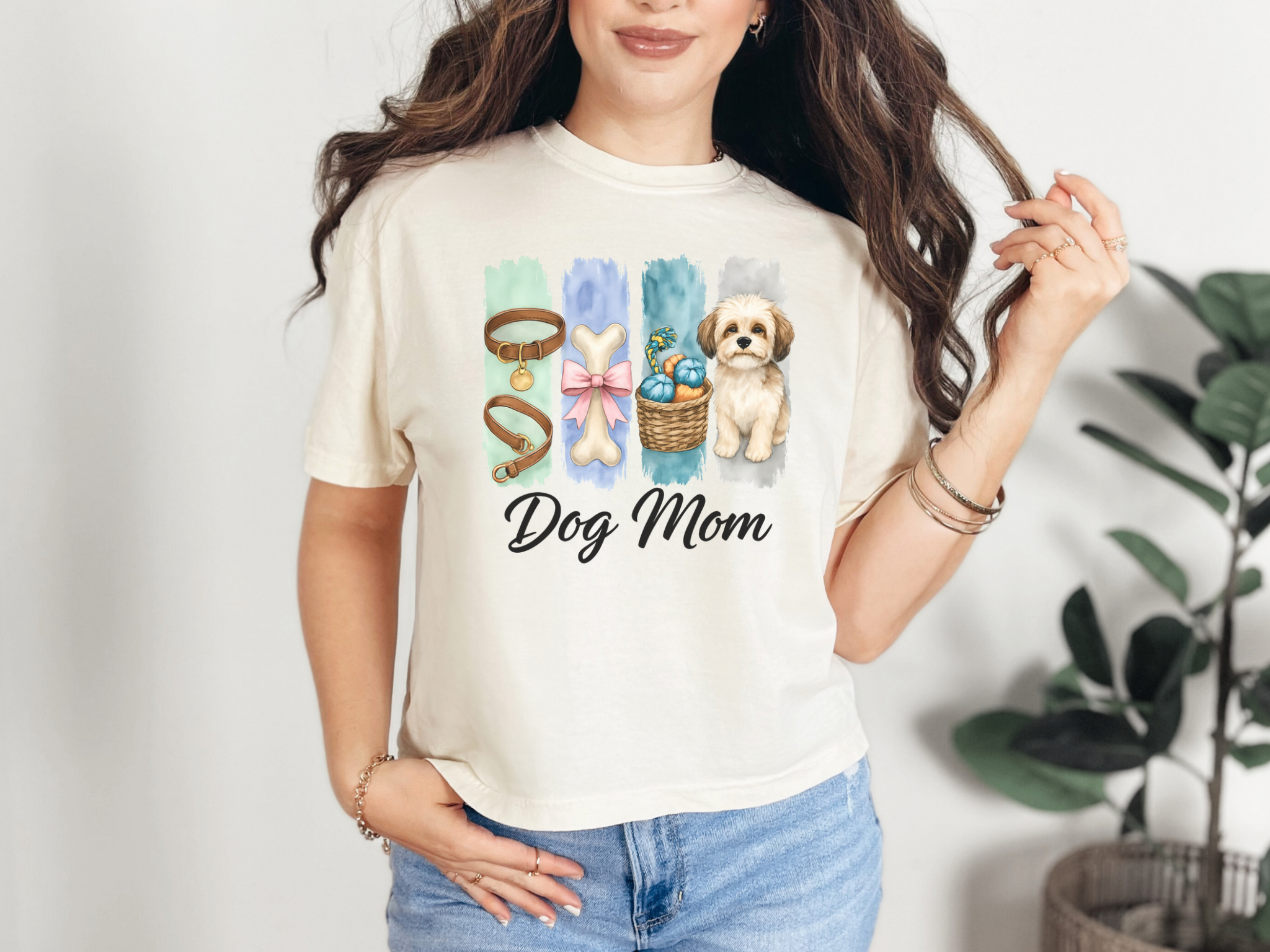Watercolor Dog Mom Women's Boxy Tee Watercolor Dog Mom Women's Boxy Tee