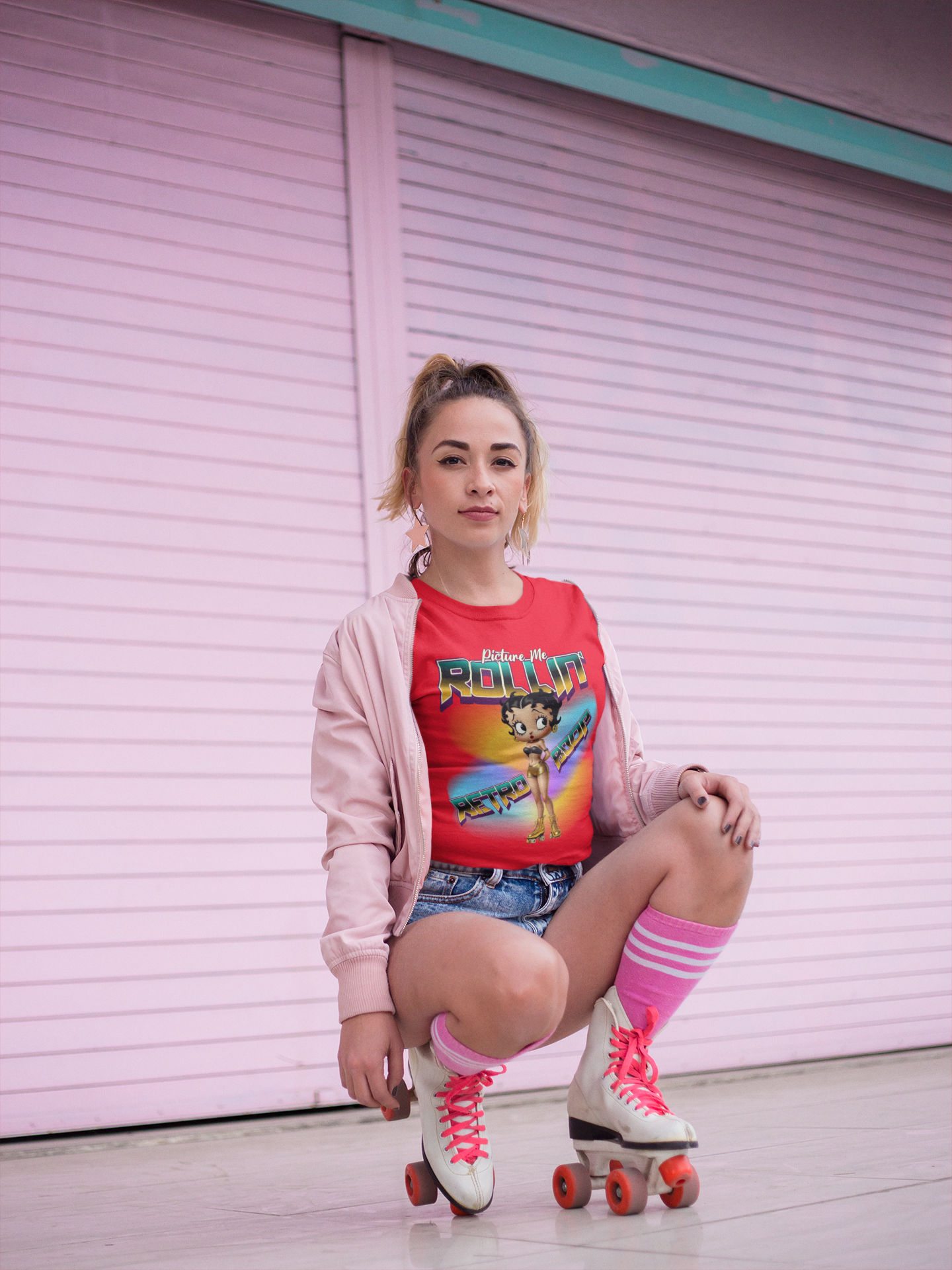 Retro Betty Boop Graphic Tee, Vintage Skater Theme Cartoon Shirt, Fun Skater Girl T-Shirt, Gift for Skater Lovers, 90s Nostalgia Apparel product thumbnail image