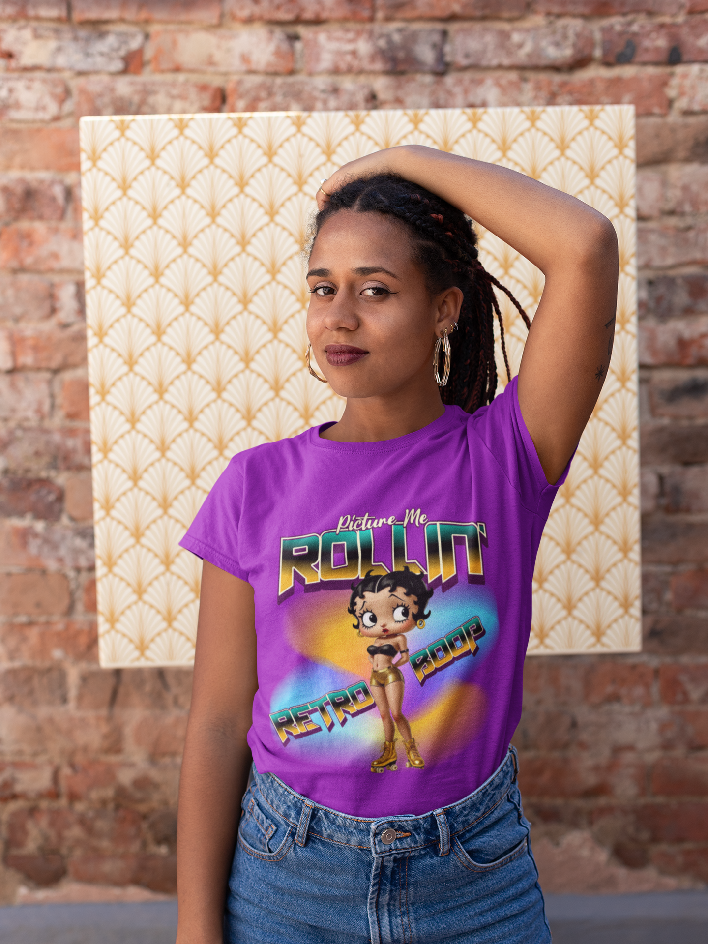 Retro Betty Boop Graphic Tee, Vintage Skater Theme Cartoon Shirt, Fun Skater Girl T-Shirt, Gift for Skater Lovers, 90s Nostalgia Apparel product thumbnail image