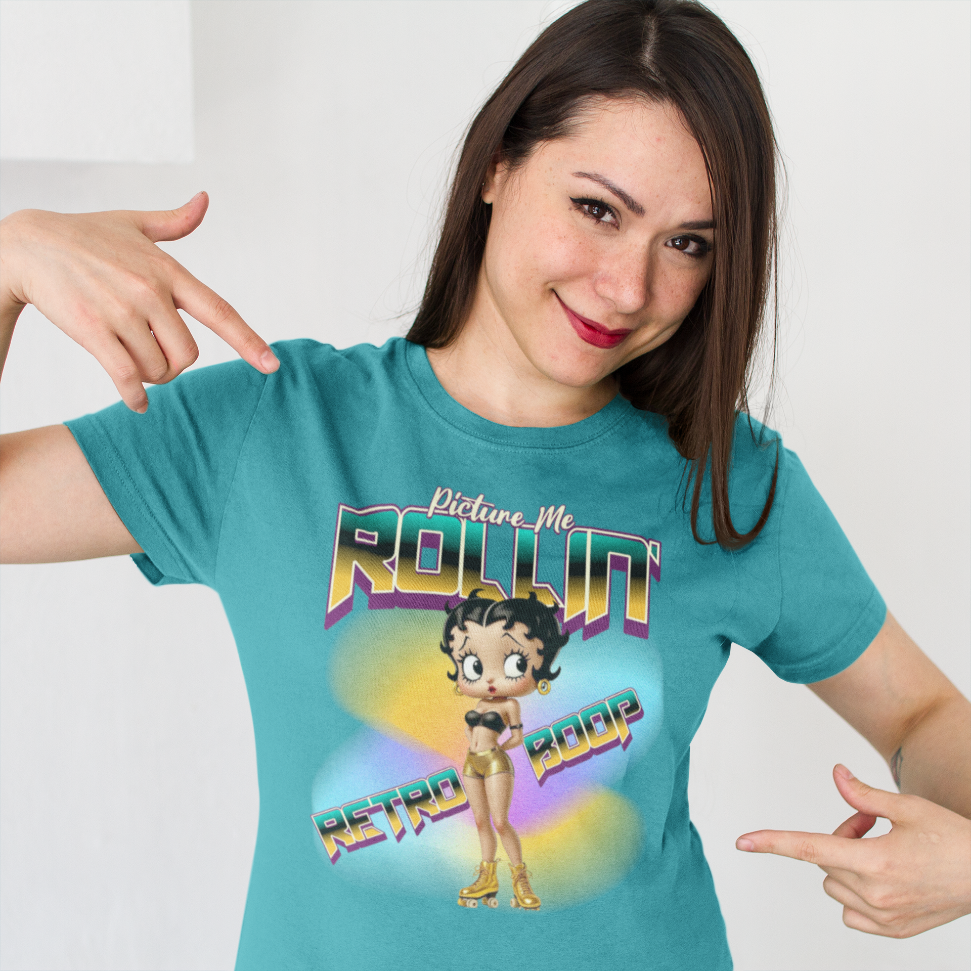 Retro Betty Boop Graphic Tee, Vintage Skater Theme Cartoon Shirt, Fun Skater Girl T-Shirt, Gift for Skater Lovers, 90s Nostalgia Apparel product thumbnail image