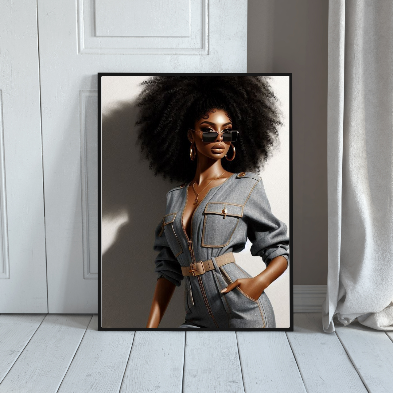 Chic Fashion Art Print, Wall Decor, Home Aesthetic, Gift for Trendsetters, Stylish Artwork, Modern Decor, Black Art