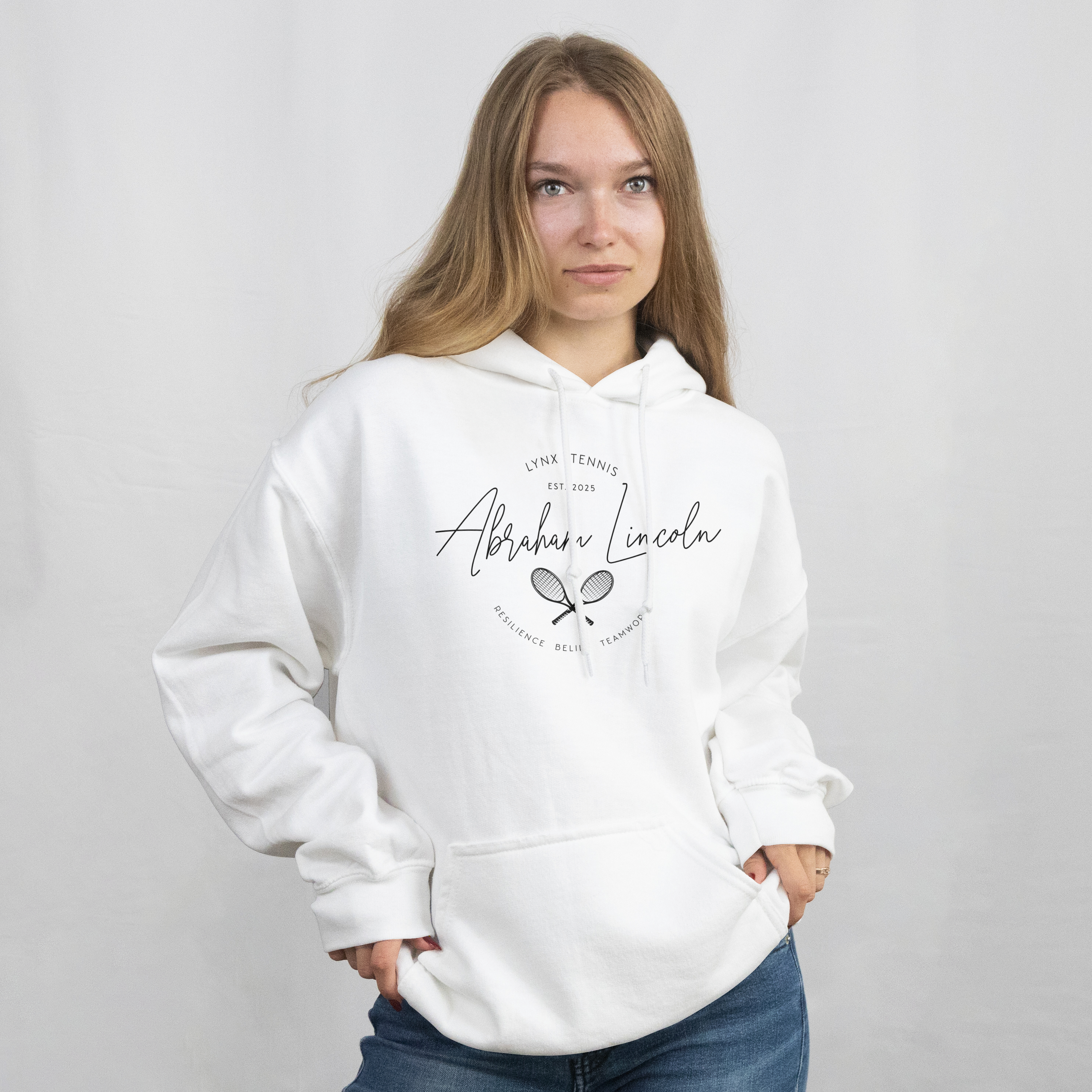 Lincoln Handwriting - Unisex Midweight Softstyle Fleece Hoodie product thumbnail image Lincoln Handwriting - Unisex Midweight Softstyle Fleece Hoodie product thumbnail image