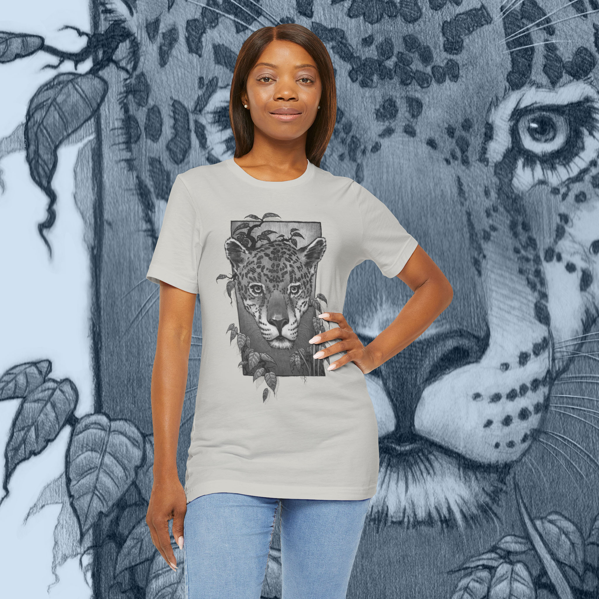 Brazilian Jaguar Drawing Unisex Jersey Short Sleeve Tee product thumbnail image