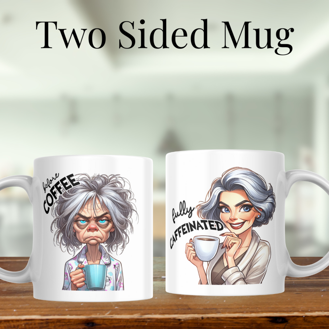 Funny Coffee Mug, Before Coffee Mug, Fully Caffeinated Mug, Gift for Coffee Lovers, Humorous Mug for Home or Office