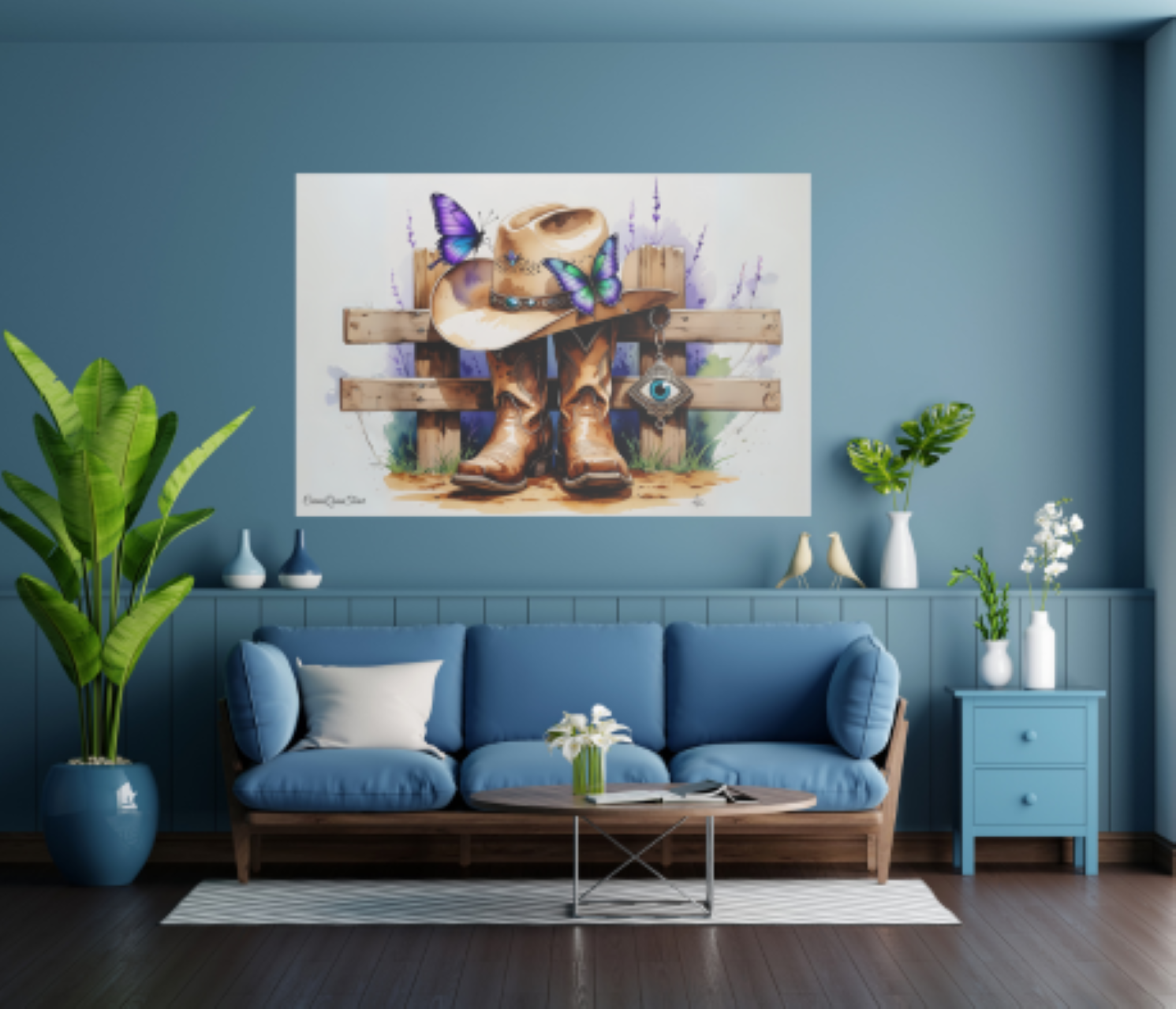 Rustic Western Canvas Art, Cowboy Hat and Boots Decor, Farmhouse Wall Art, Country Home Decoration, Gift for Cowgirl, Satin Stretched Wall Décor by CarmaQuanTarot product thumbnail image Rustic Western Canvas Art, Cowboy Hat and Boots Decor, Farmhouse Wall Art, Country Home Decoration, Gift for Cowgirl, Satin Stretched Wall Décor by CarmaQuanTarot product thumbnail image