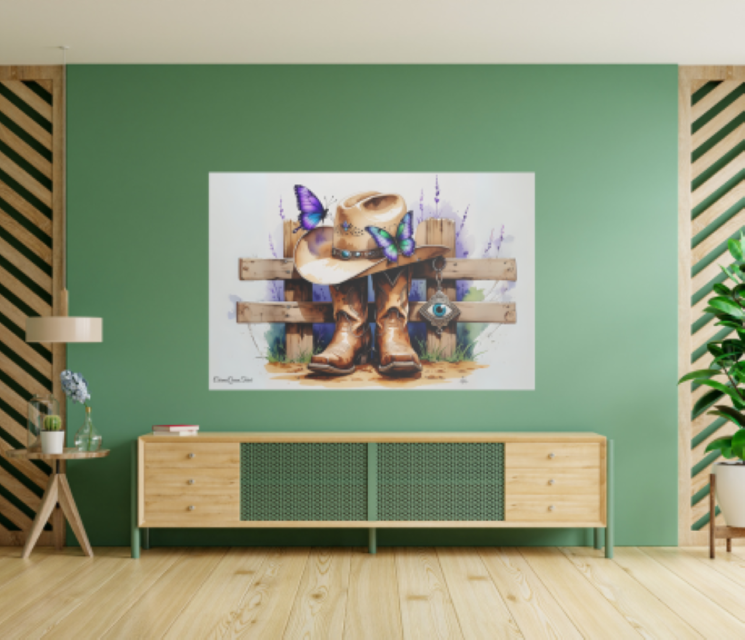 Rustic Western Canvas Art, Cowboy Hat and Boots Decor, Farmhouse Wall Art, Country Home Decoration, Gift for Cowgirl, Satin Stretched Wall Décor by CarmaQuanTarot product thumbnail image Rustic Western Canvas Art, Cowboy Hat and Boots Decor, Farmhouse Wall Art, Country Home Decoration, Gift for Cowgirl, Satin Stretched Wall Décor by CarmaQuanTarot product thumbnail image