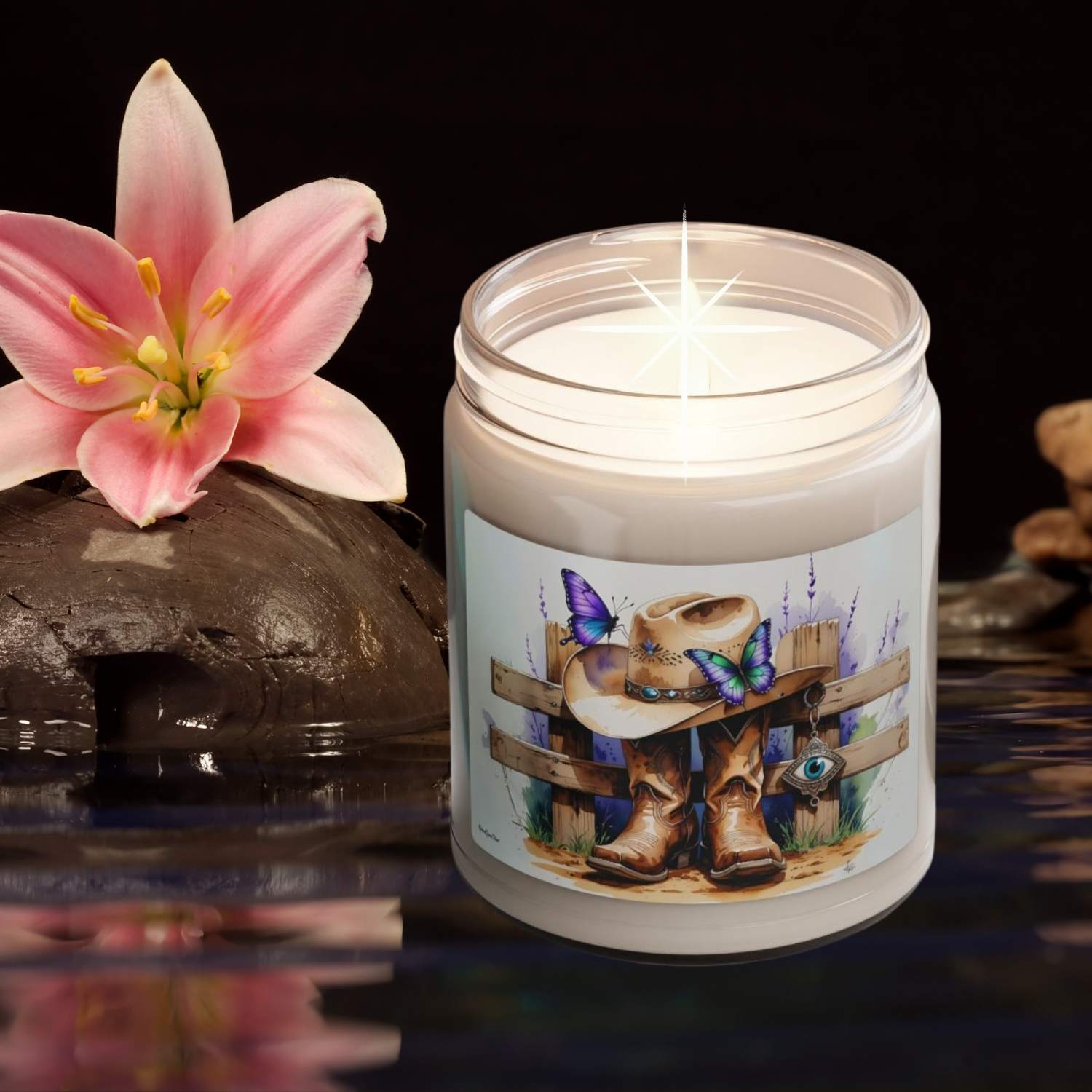 Rustic Cowboy Candle, Natural Scented Ritual Candles by CarmaQuanTarot – Intention-Infused Soy Candles for Love n Wealth, Protection n Spiritual Transformation Western Lovers, Cozy Atmosphere, Farmhouse Candle Decor, Christmas Warmth, Clean Cotton, Cinnamon Vanilla, Coconut Cream product thumbnail image