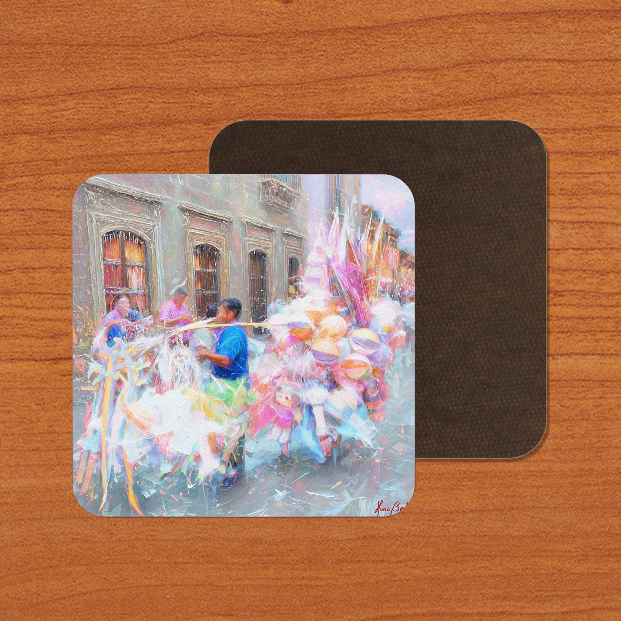 San Miguel de Allende Balloon Seller 01 on Artistic House Coaster