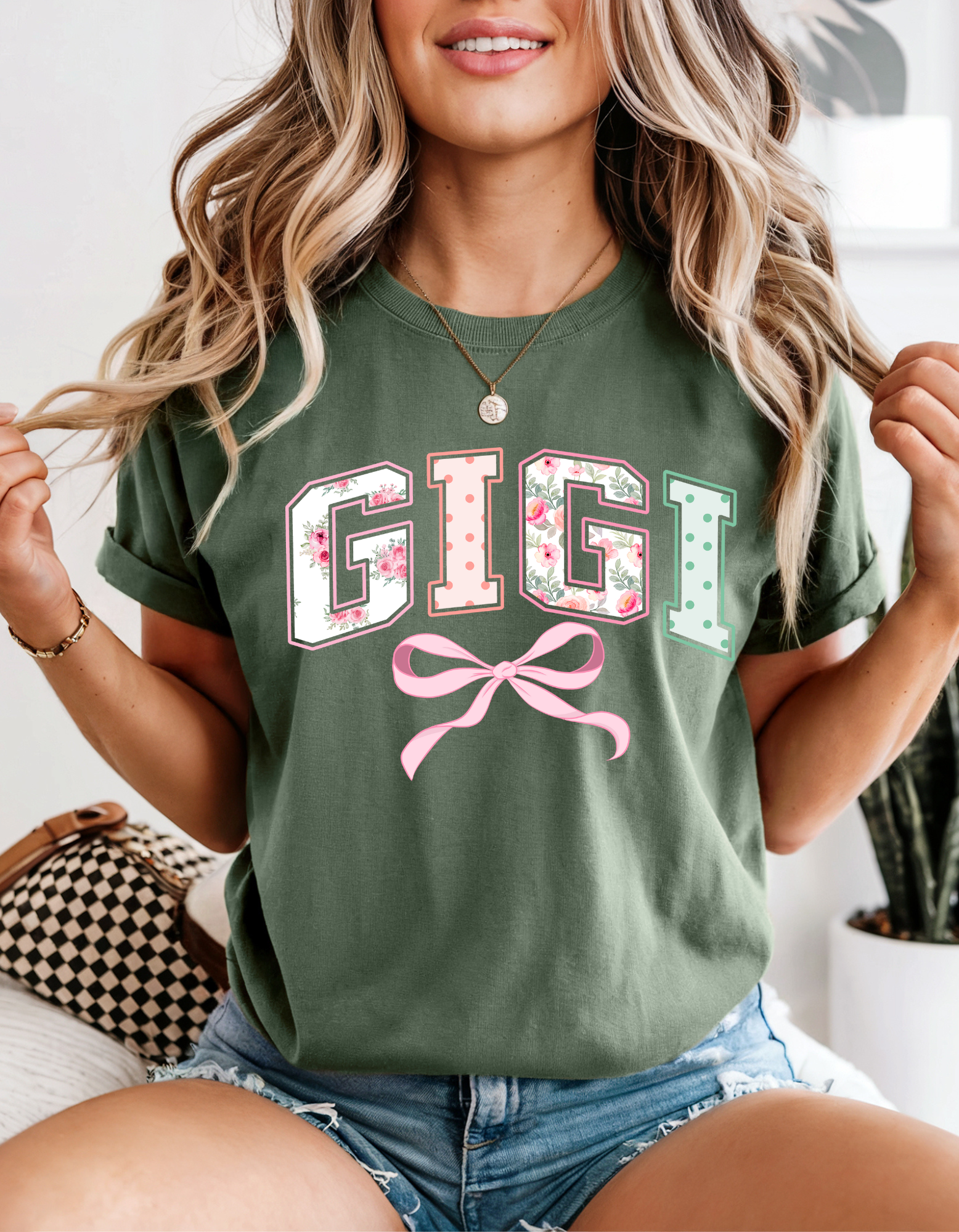 Floral Gigi T-Shirt, Comfortable Unisex Tee, Ideal Gift for BFF, Birthday, Spring Outings, Casual Wear, Trendy Style