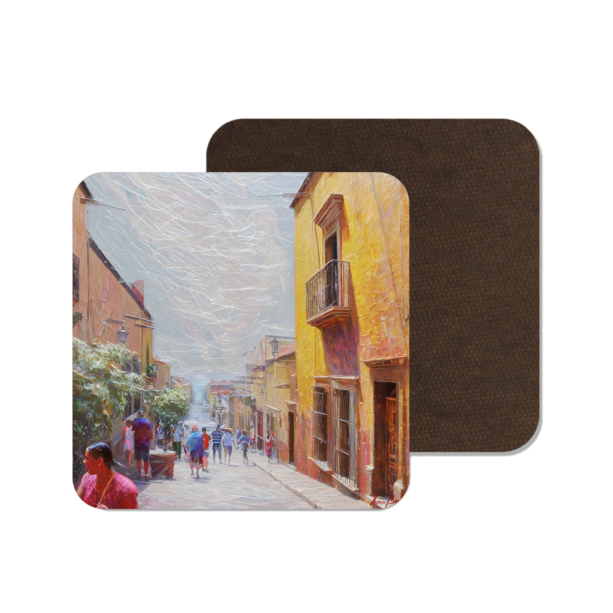 San Miguel de Allende Houses 06 on Artistic House Coaster product thumbnail image