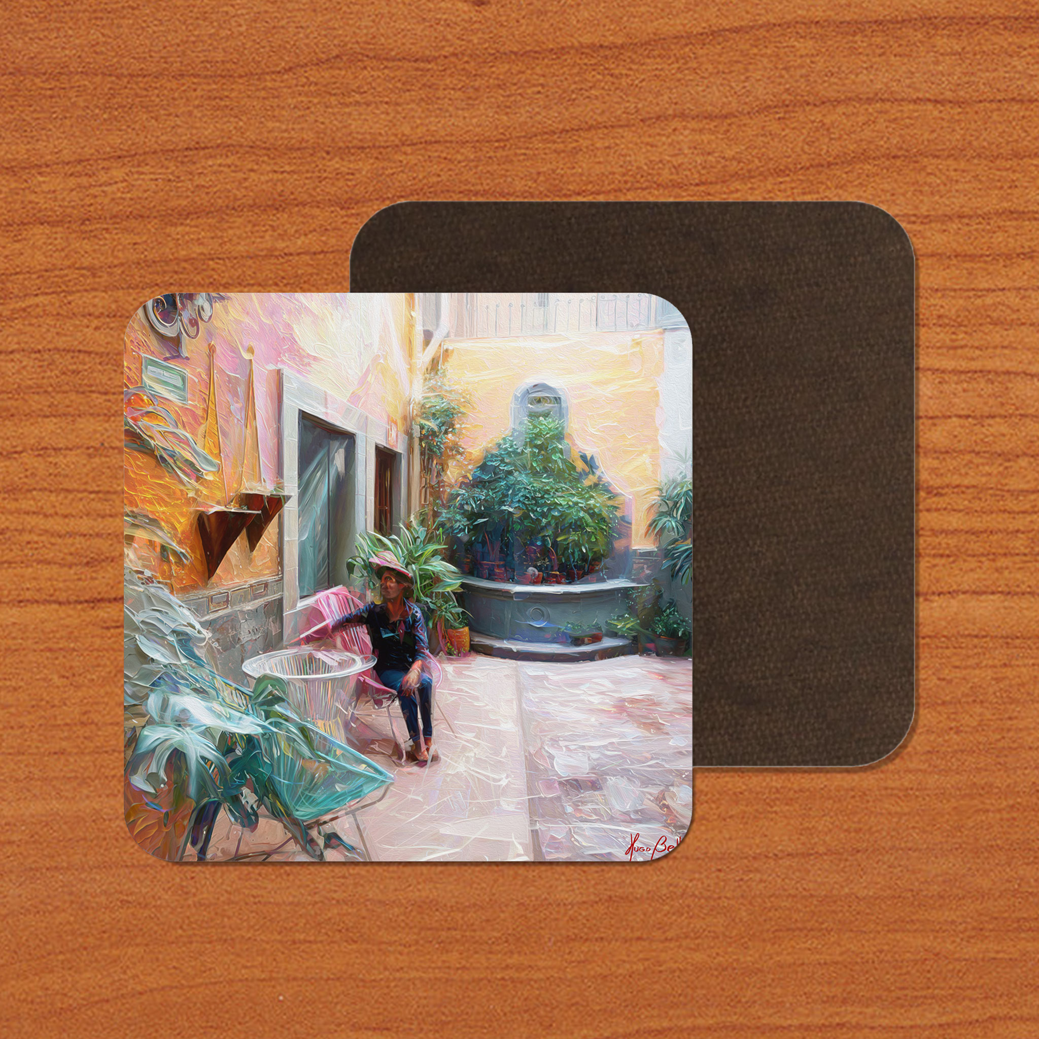 San Miguel de Allende Patio Interior 01 on Artistic House Coaster