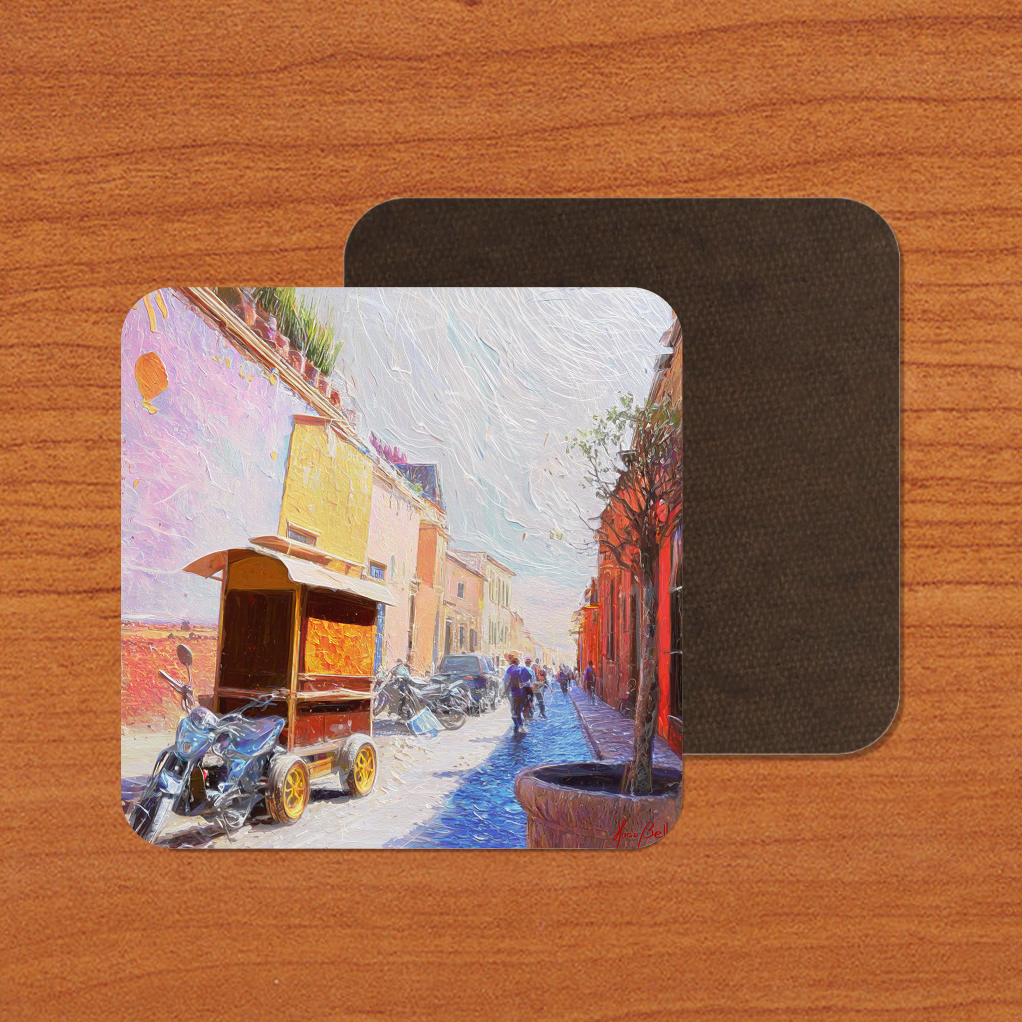 San Miguel de Allende Houses 05 on Artistic House Coaster product thumbnail image