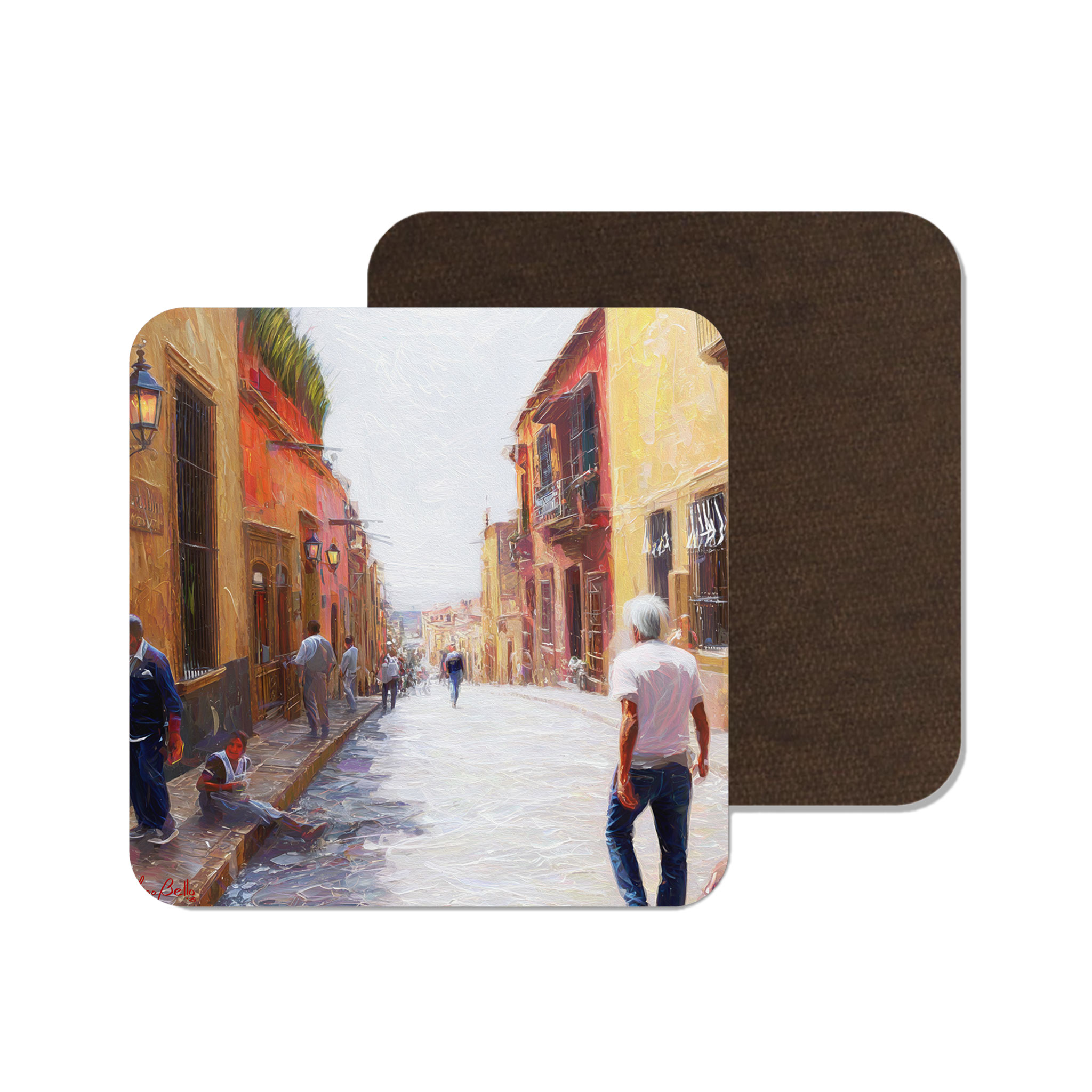 San Miguel de Allende Houses 04 on Artistic House Coaster product thumbnail image