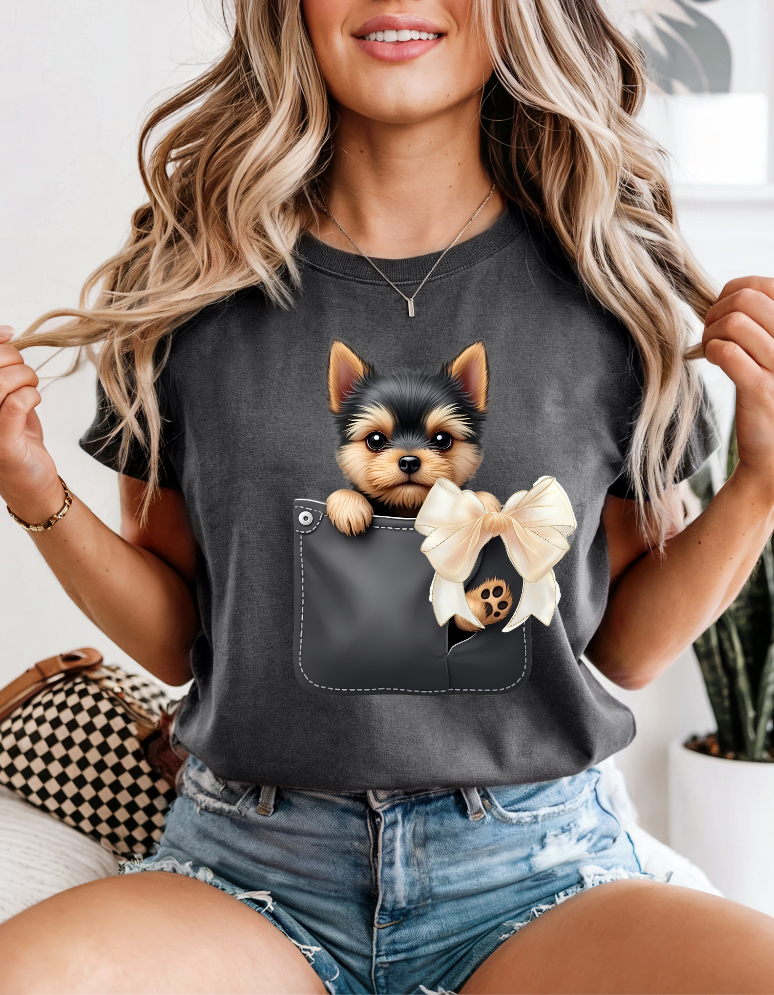 Adorable Pocket Puppy T-Shirt | Unisex Casual Tee for Dog Lovers, Pet Gifts, Birthday Celebrations, Animal Lovers' Apparel, Everyday Wear product thumbnail image Adorable Pocket Puppy T-Shirt | Unisex Casual Tee for Dog Lovers, Pet Gifts, Birthday Celebrations, Animal Lovers' Apparel, Everyday Wear product thumbnail image