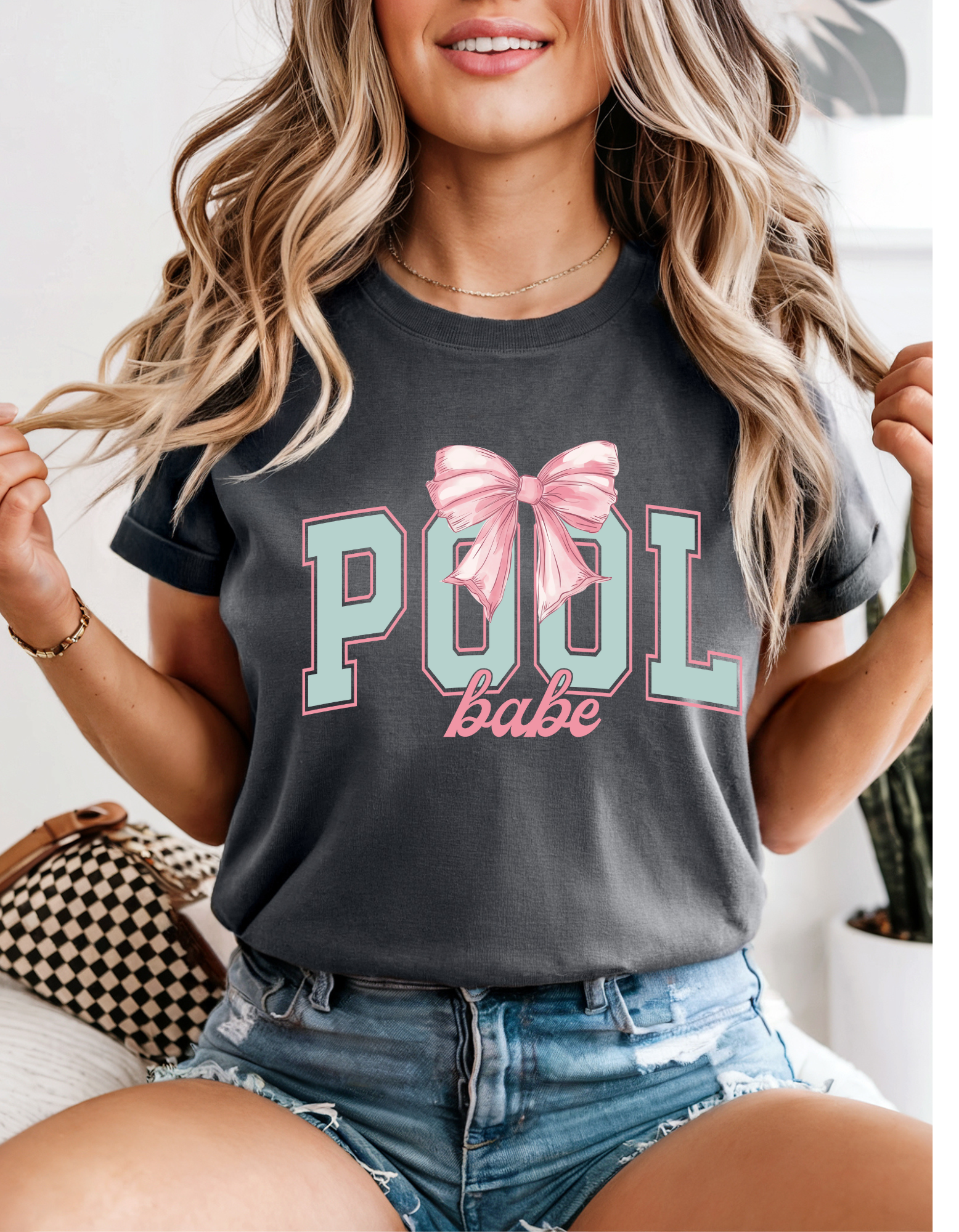 Cute Pool Babe T-Shirt, Summer Shirt, Swimwear Tee, Beachwear, Gift for Her, Casual Outfit Cute Pool Babe T-Shirt, Summer Shirt, Swimwear Tee, Beachwear, Gift for Her, Casual Outfit
