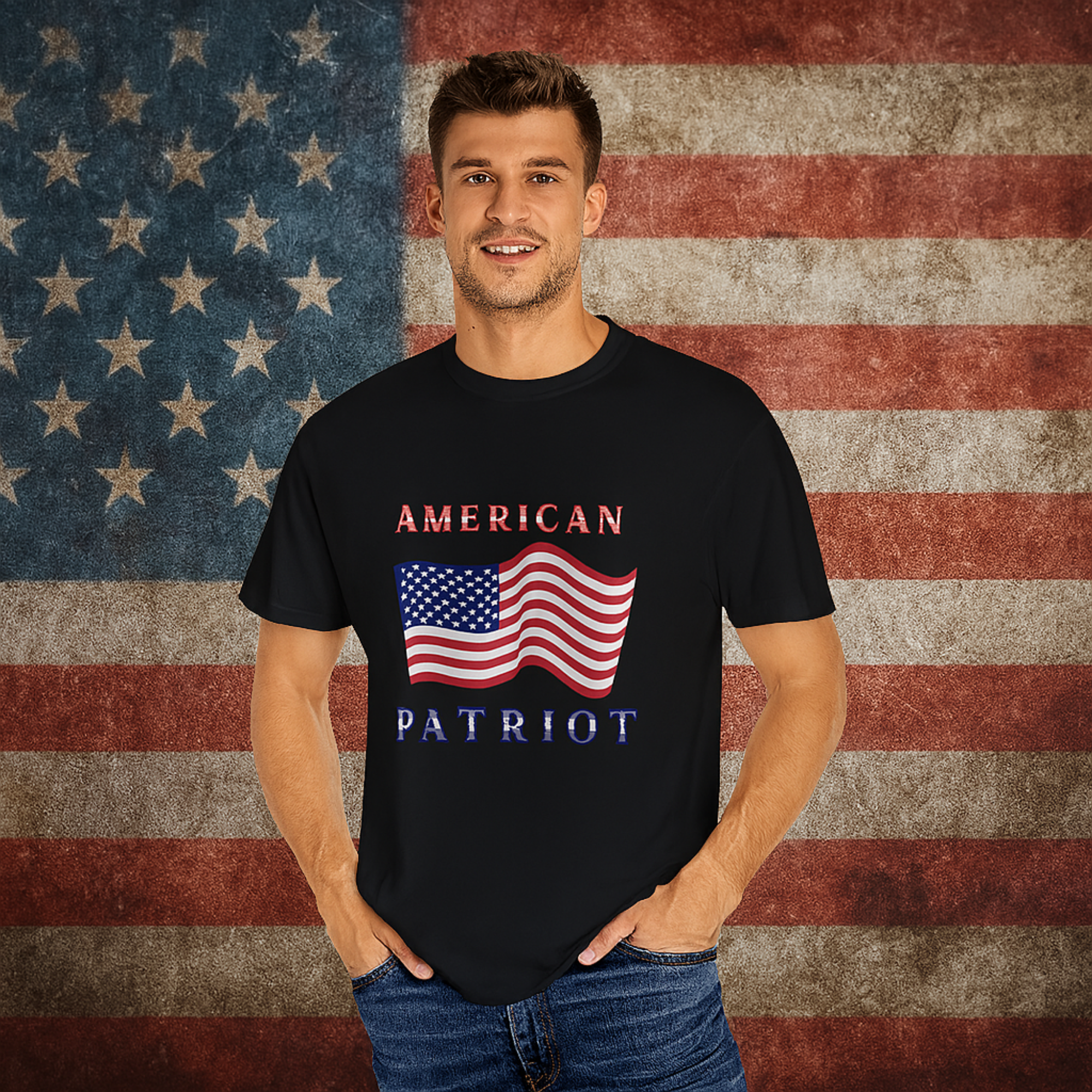 American Patriot T-Shirt, Unisex Cotton Tee, July 4th Outfit, Memorial Day Shirt, USA Pride Apparel