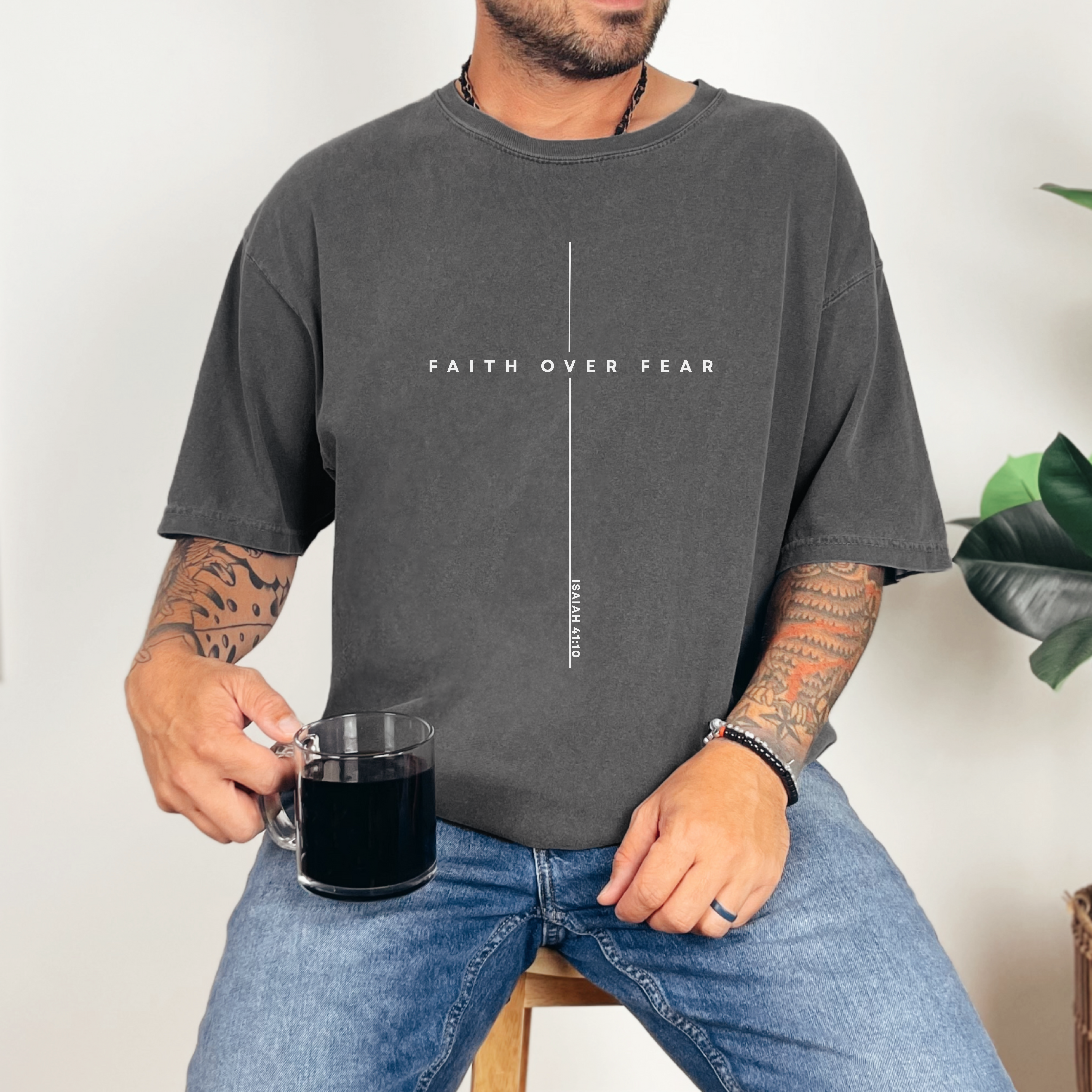 Faith Over Fear Unisex Garment-Dyed T-shirt | Inspirational Tee, Motivational Shirt, Spiritual Apparel, Everyday Casualwear, Gift for [...] product thumbnail image