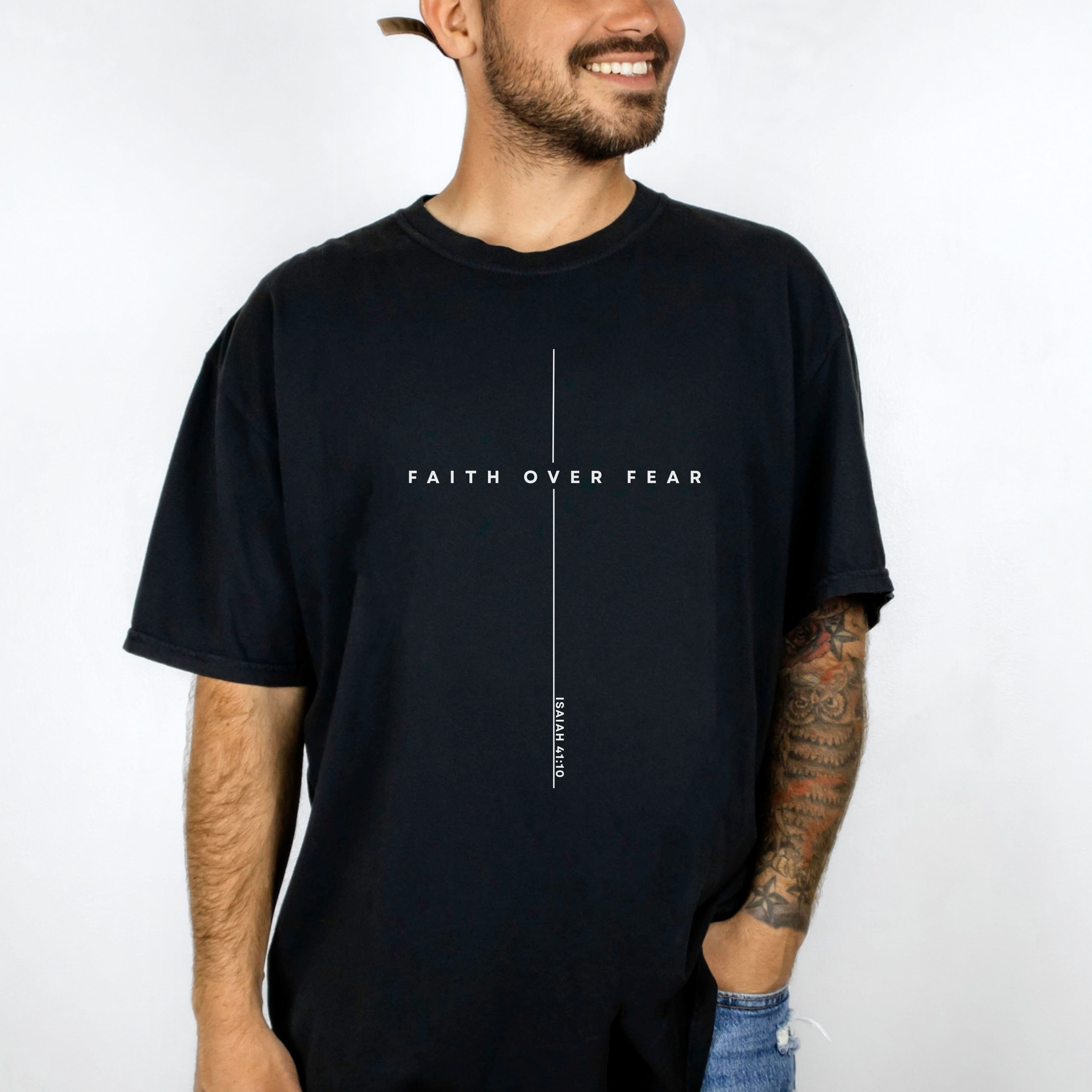 Faith Over Fear Unisex Garment-Dyed T-shirt | Inspirational Tee, Motivational Shirt, Spiritual Apparel, Everyday Casualwear, Gift for [...] product thumbnail image