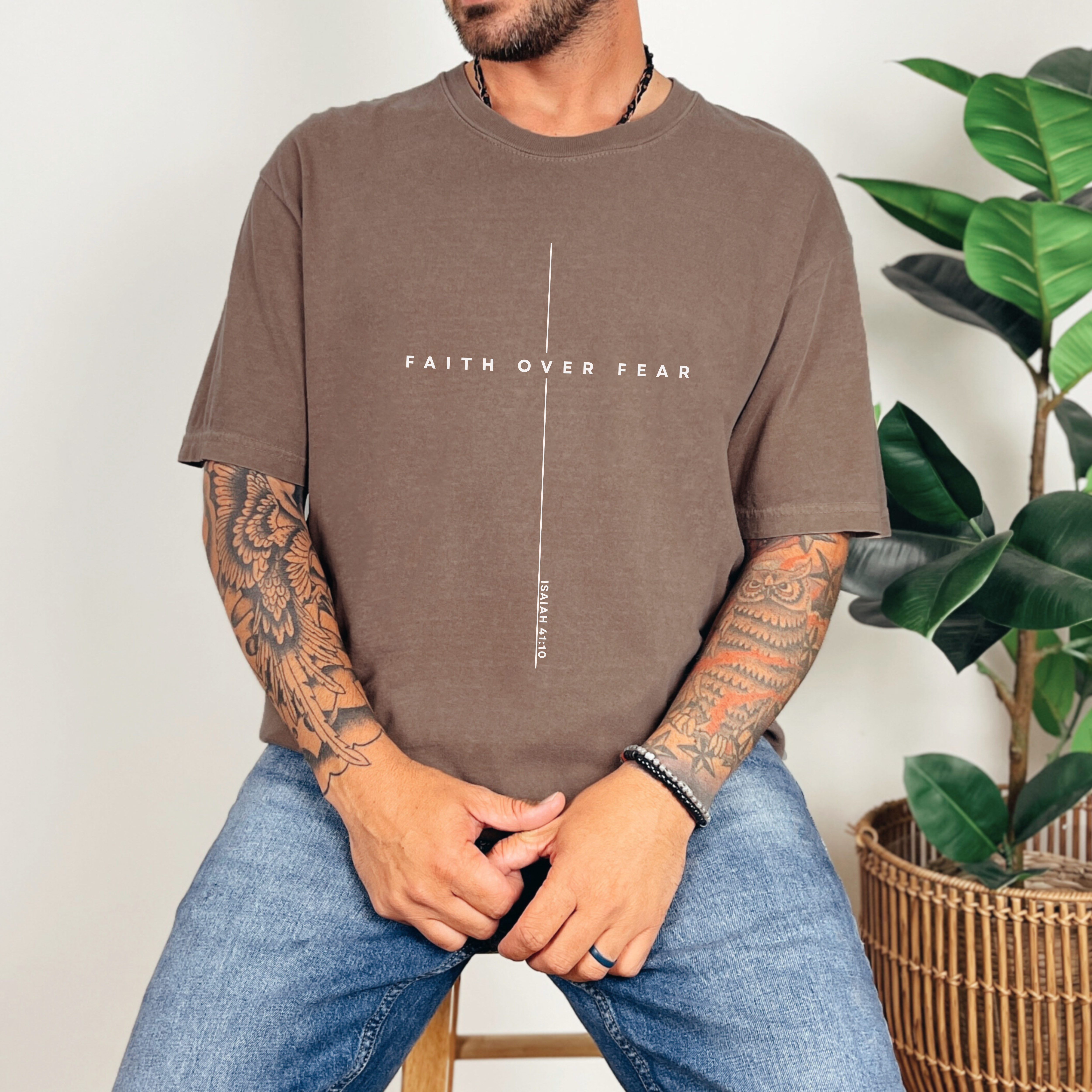 Faith Over Fear Unisex Garment-Dyed T-shirt | Inspirational Tee, Motivational Shirt, Spiritual Apparel, Everyday Casualwear, Gift for [...] product thumbnail image