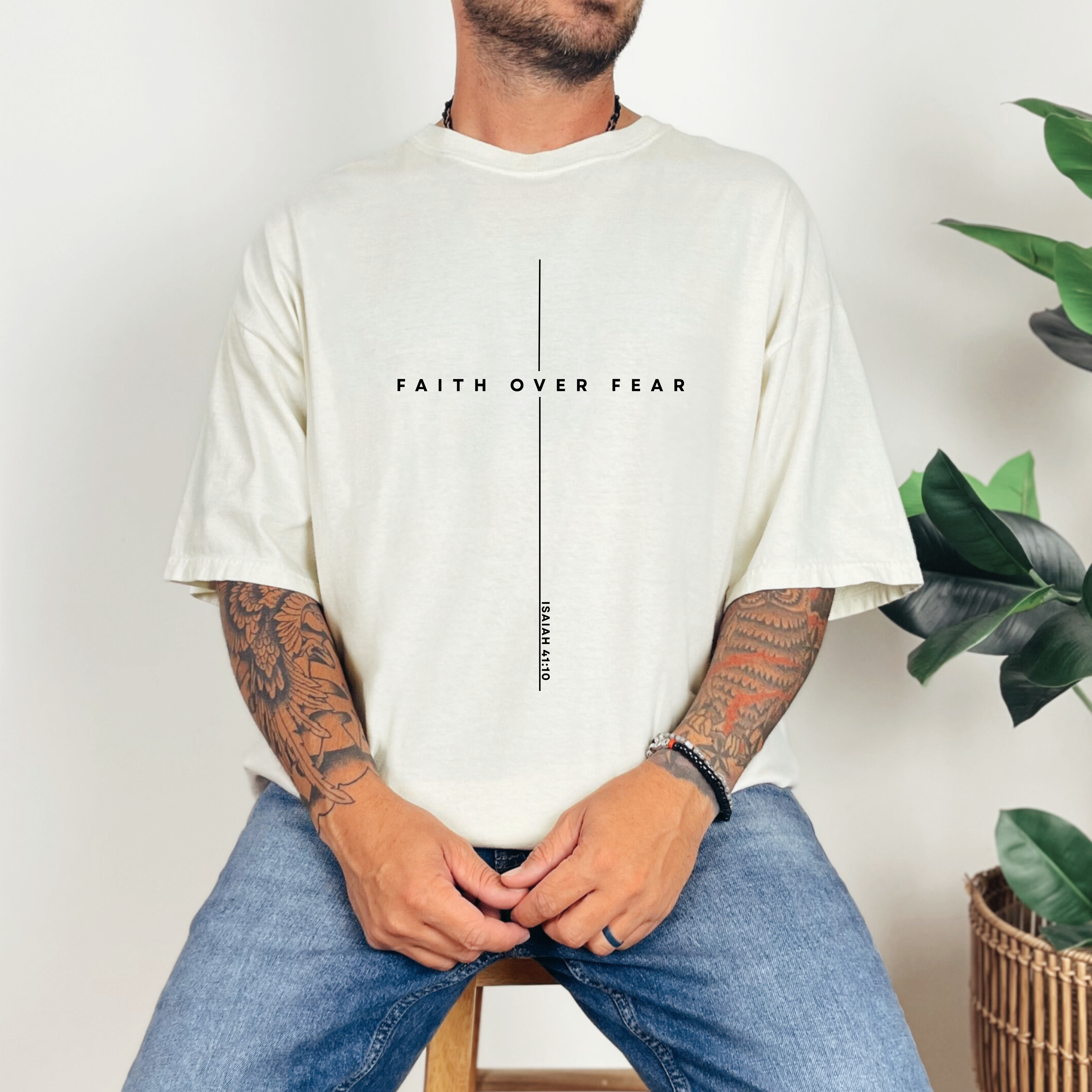 Faith Over Fear Unisex Garment-Dyed T-shirt | Inspirational Tee, Motivational Shirt, Spiritual Apparel, Everyday Casualwear, Gift for [...] product thumbnail image