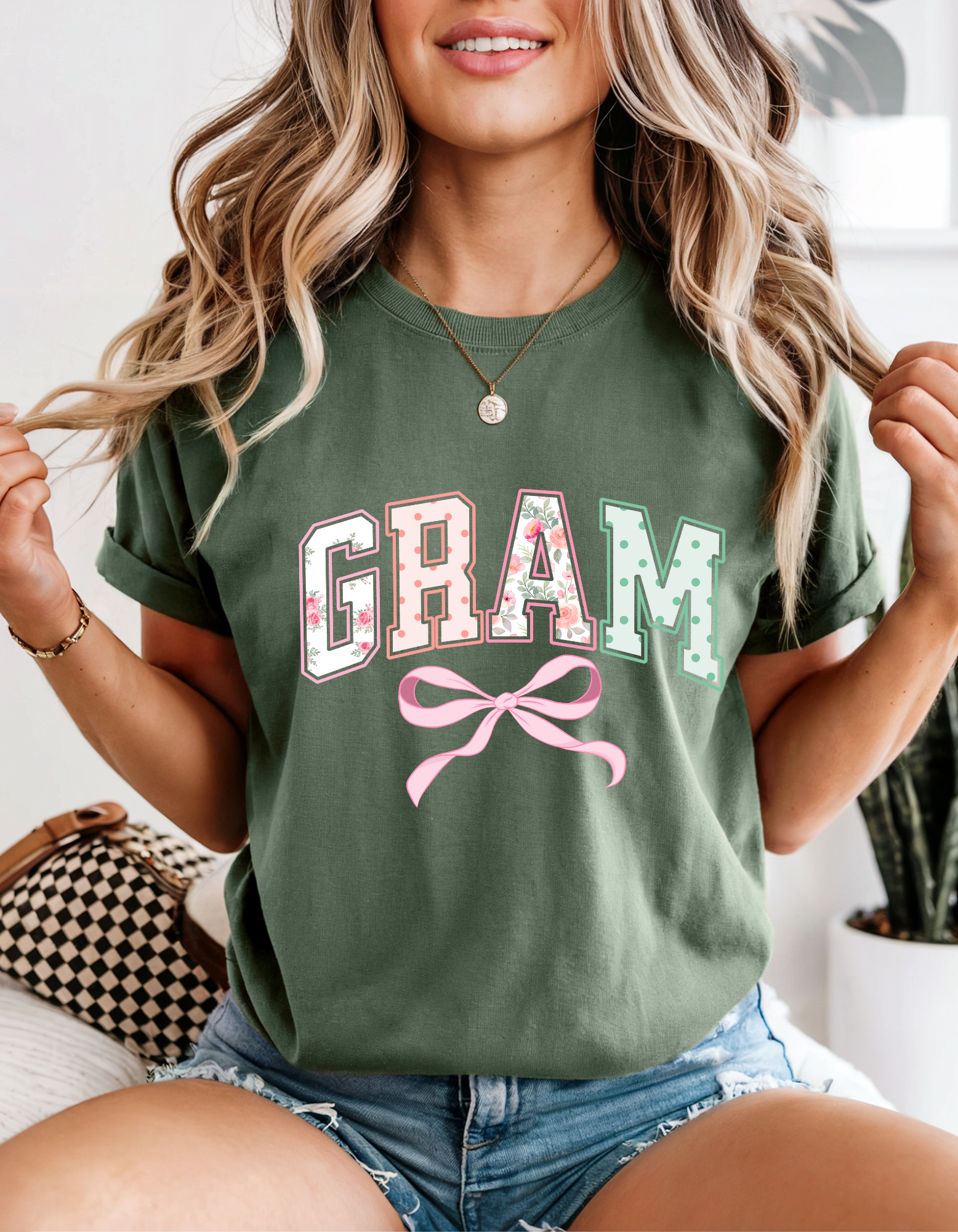 Floral Grandmother T-Shirt | Unisex Gift for Grandma | Trendy Tee for Mother's Day, Birthday, Family Reunion, Casualwear, Spring Style product thumbnail image