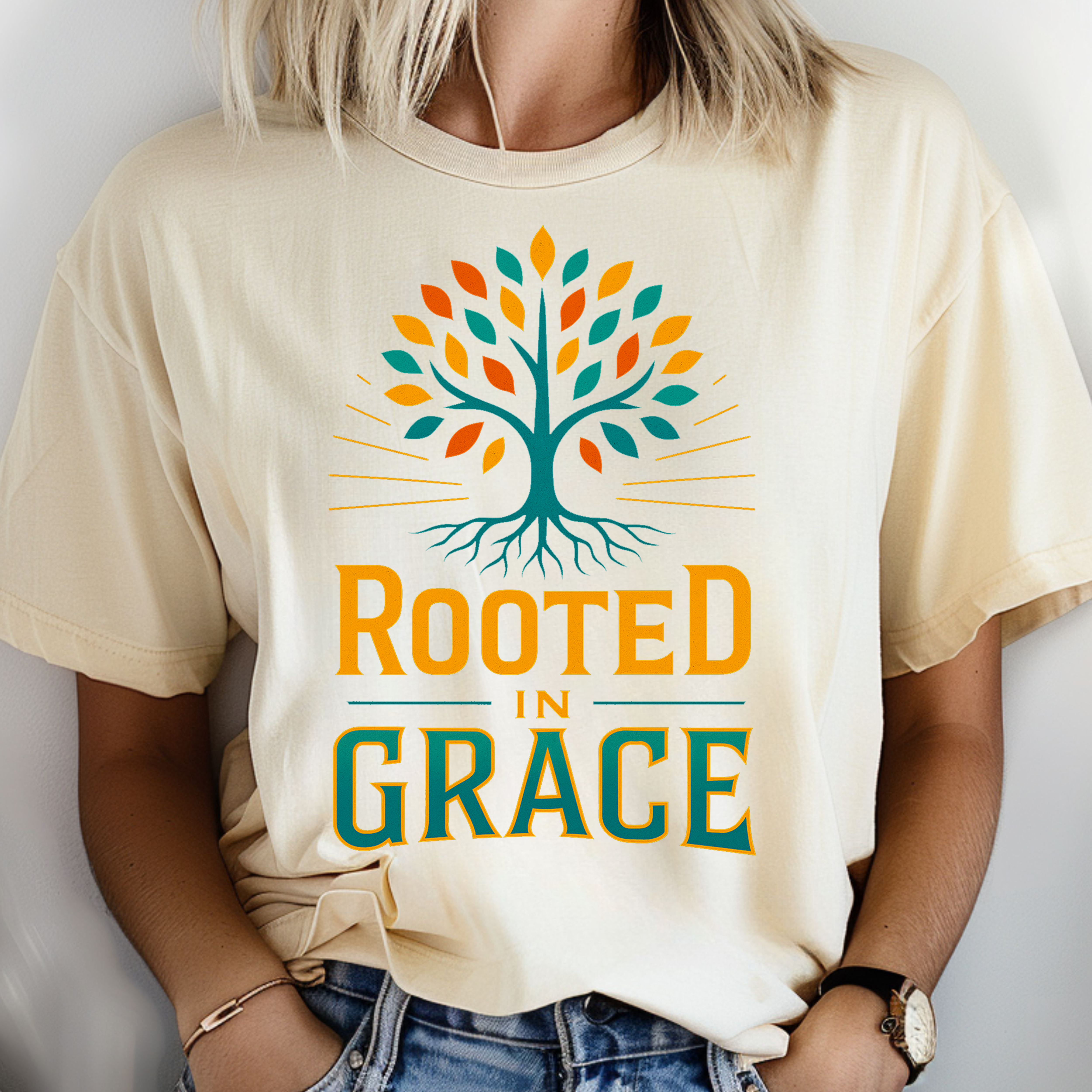 Rooted in Grace - Colossians 2:7 - Unisex Christian T-Shirt product thumbnail image Rooted in Grace - Colossians 2:7 - Unisex Christian T-Shirt product thumbnail image