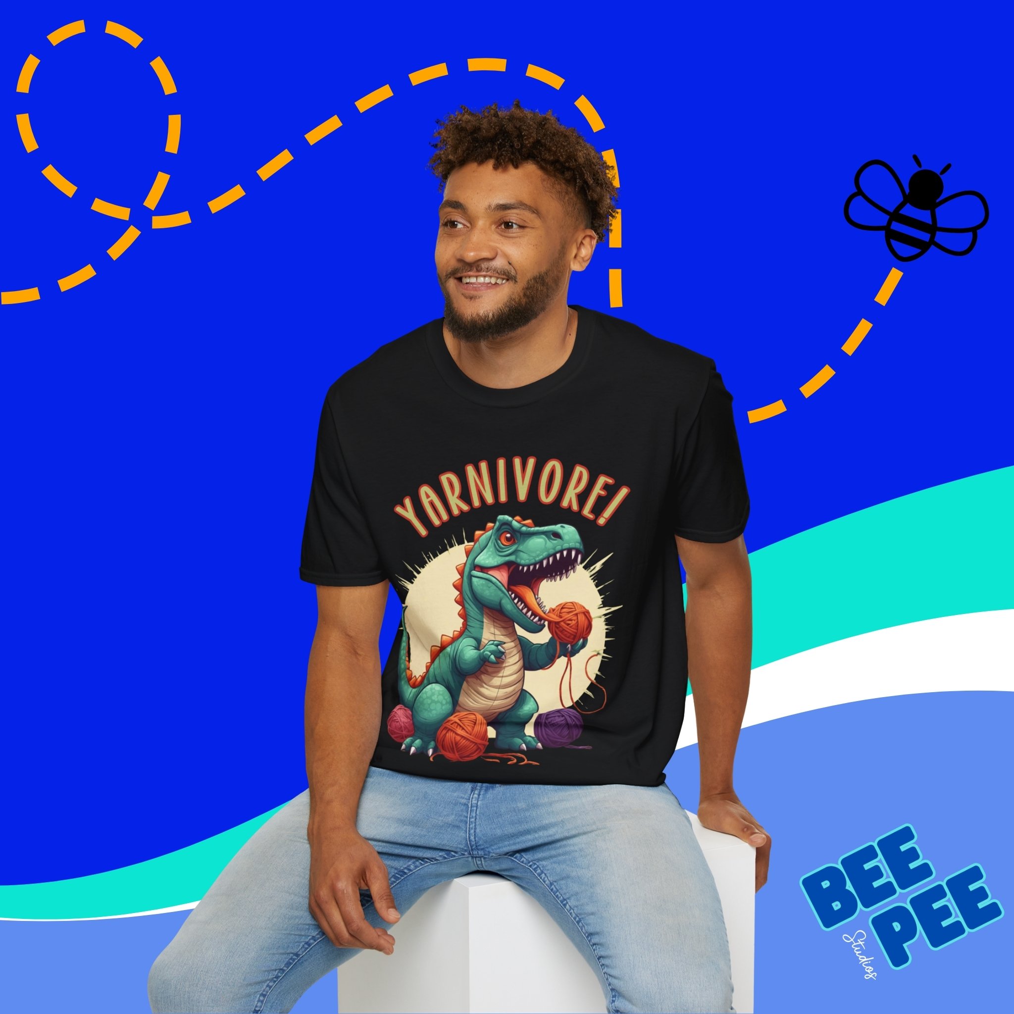 Dinosaur Yarnivore T-Shirt, Fun Gift for Crafters, Cozy Tee for Yarn Lovers, Ideal for Birthdays, Holidays, Craft Events, Seasonal Events product thumbnail image