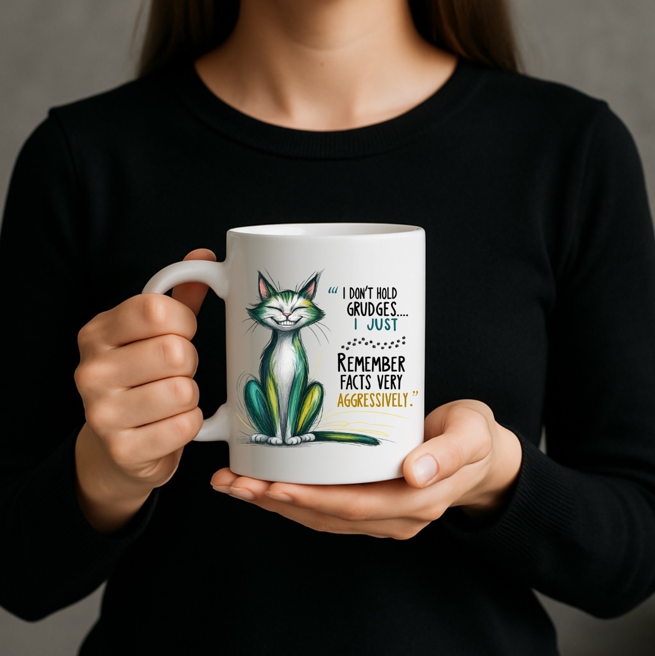 Cat Lover's Inspirational Ceramic Mug, "I Don't Hold Grudges" - Perfect Gift for Pet Owners, Tea or Coffee Lovers, Cute and Motivational Quotes product thumbnail image Cat Lover's Inspirational Ceramic Mug, "I Don't Hold Grudges" - Perfect Gift for Pet Owners, Tea or Coffee Lovers, Cute and Motivational Quotes product thumbnail image