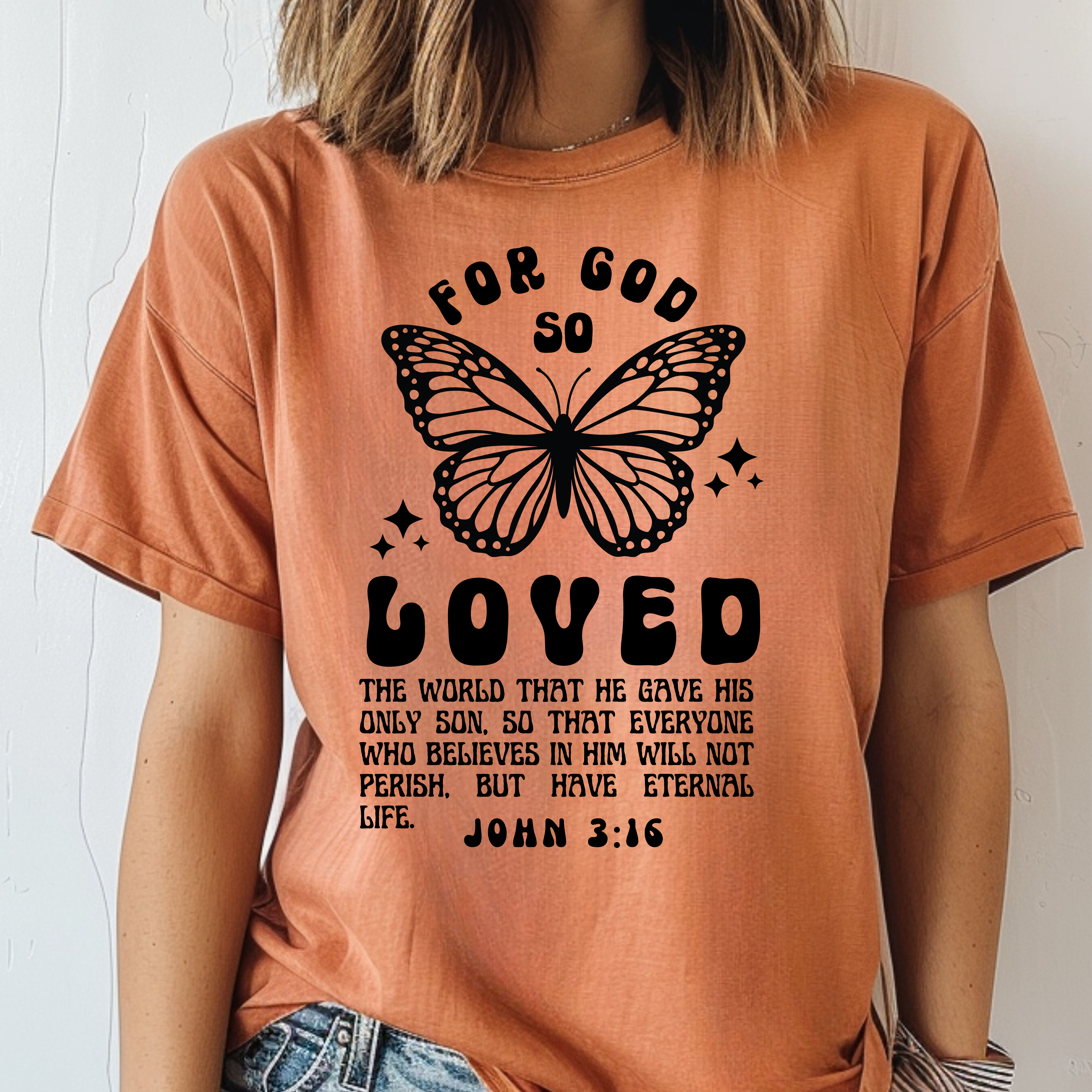 For God So Loved - John 3:16 - Christian T-Shirt product thumbnail image For God So Loved - John 3:16 - Christian T-Shirt product thumbnail image