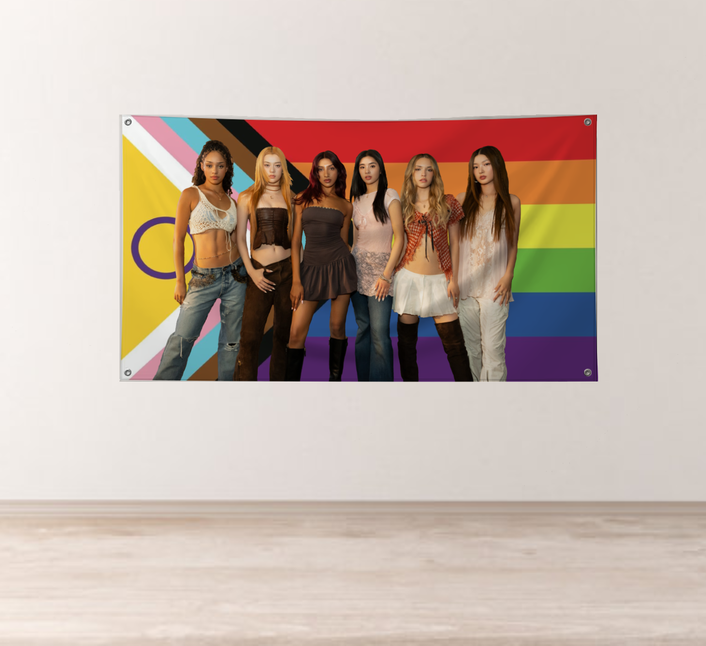 Katseye Gay Pride / Progress Flag product thumbnail image Katseye Gay Pride / Progress Flag product thumbnail image